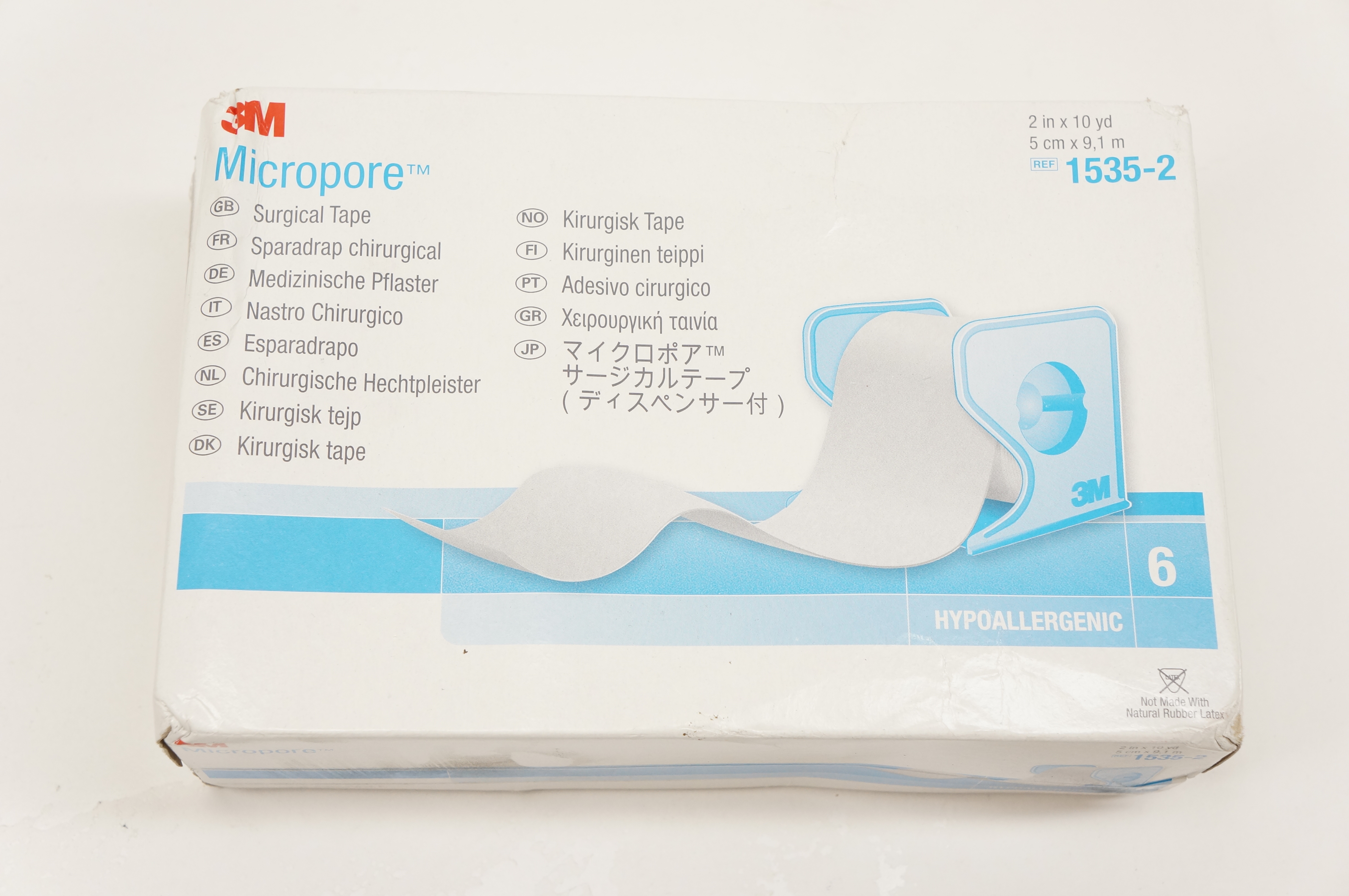 3M 1535-2 Micropore Surgical Tape, 2inch x 10yd. - Box of 6