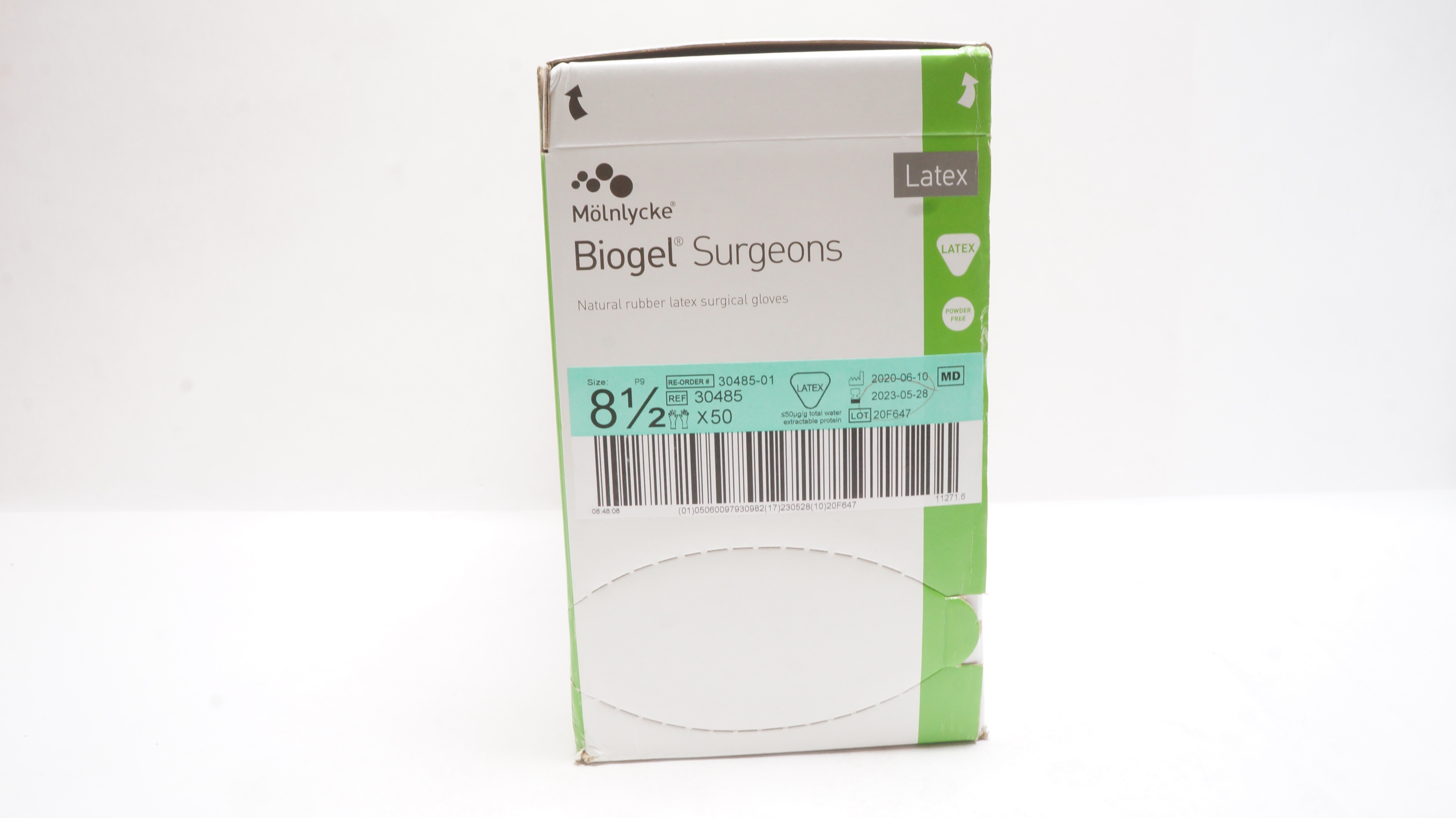 Mölnlycke 30485-01 Surgical Gloves, Biogel Coating Size 8-1/2 - Box of 50pair(x)