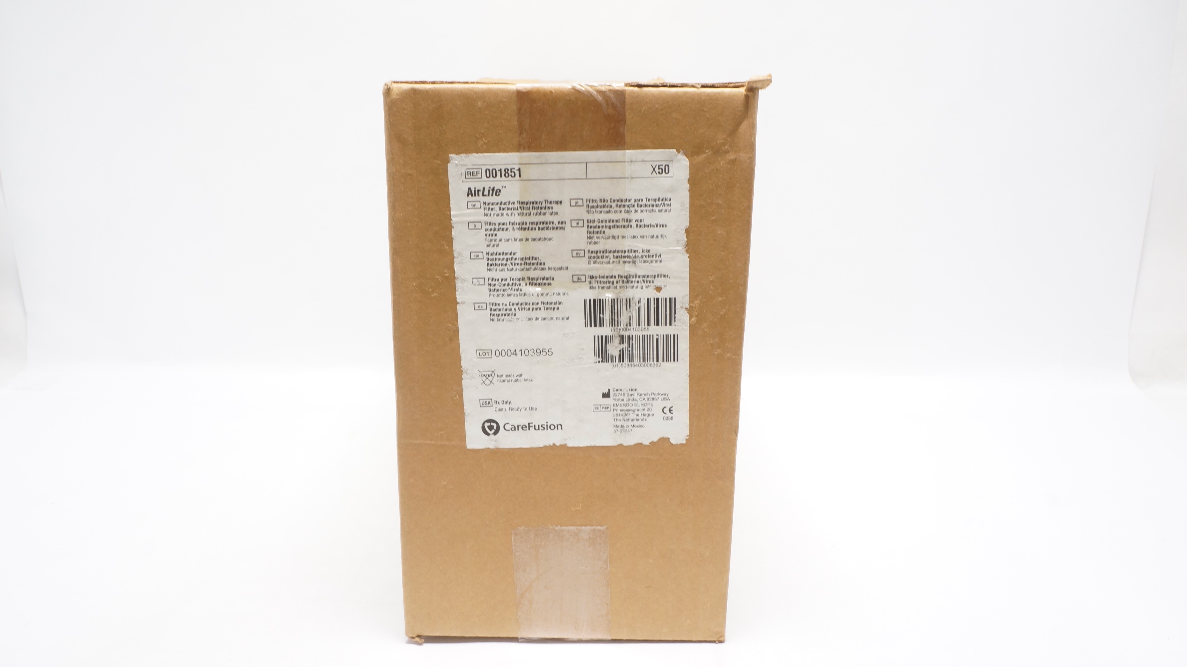 CareFusion 001851 AirLife Nonconductive Respiratory Therapy Filter - Case of50