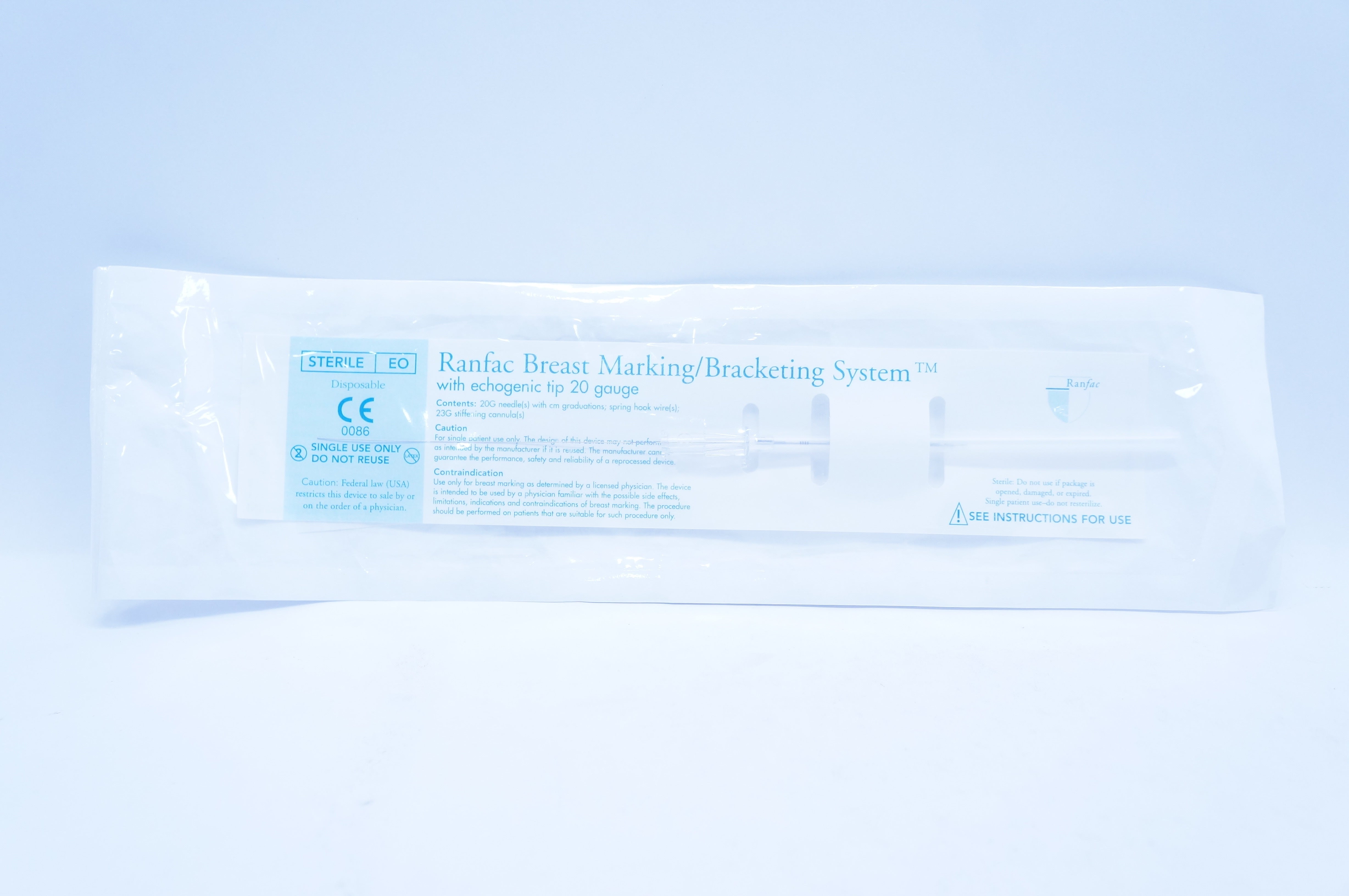 Ranfac SBS-5 Breast Marking Bracketing System with Echogenic Tip 20 Gauge