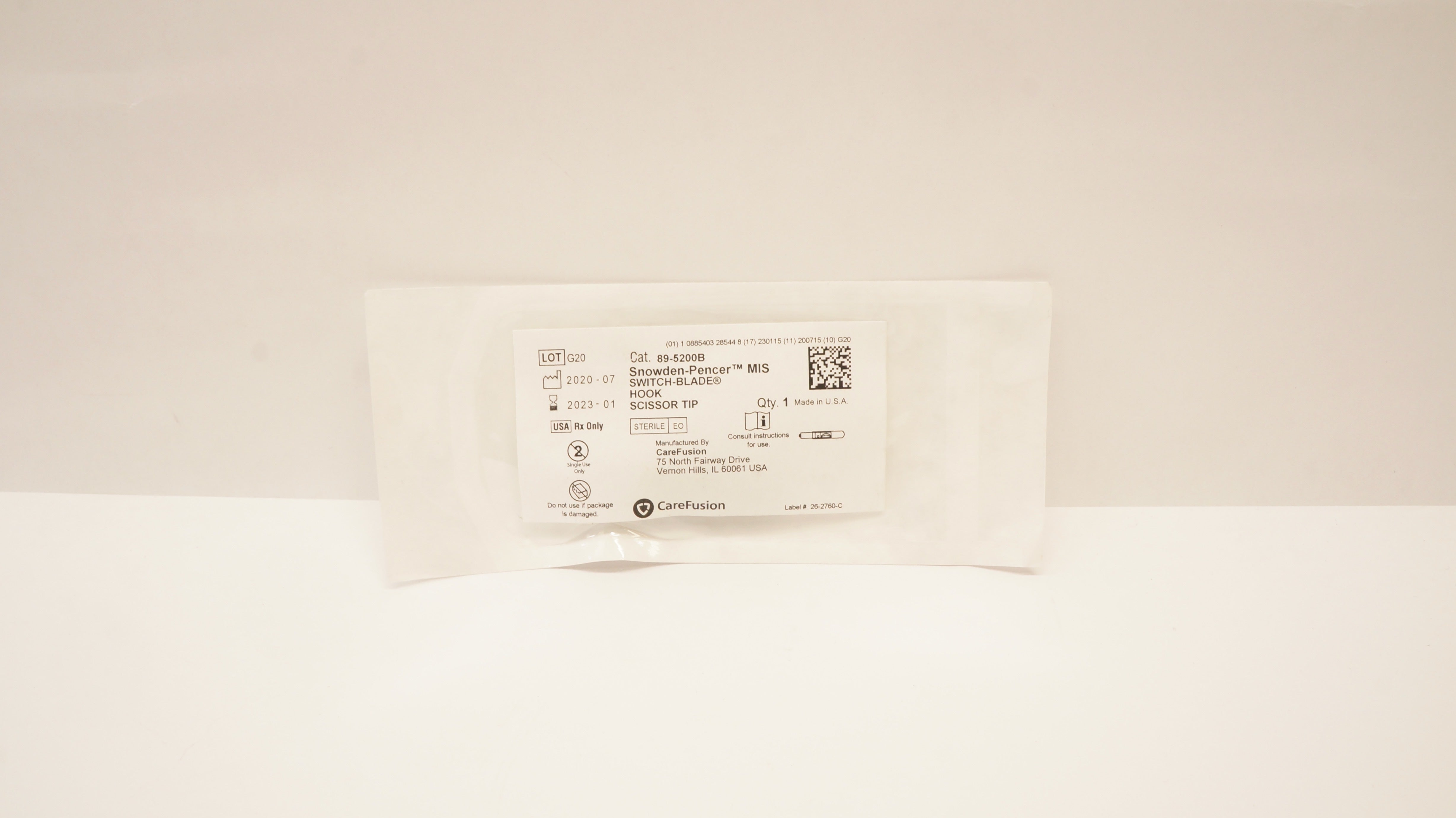 CareFusion 89-5200B Snowden-Pencer MIS Switch - Balde Hook Scissor Tip (x)