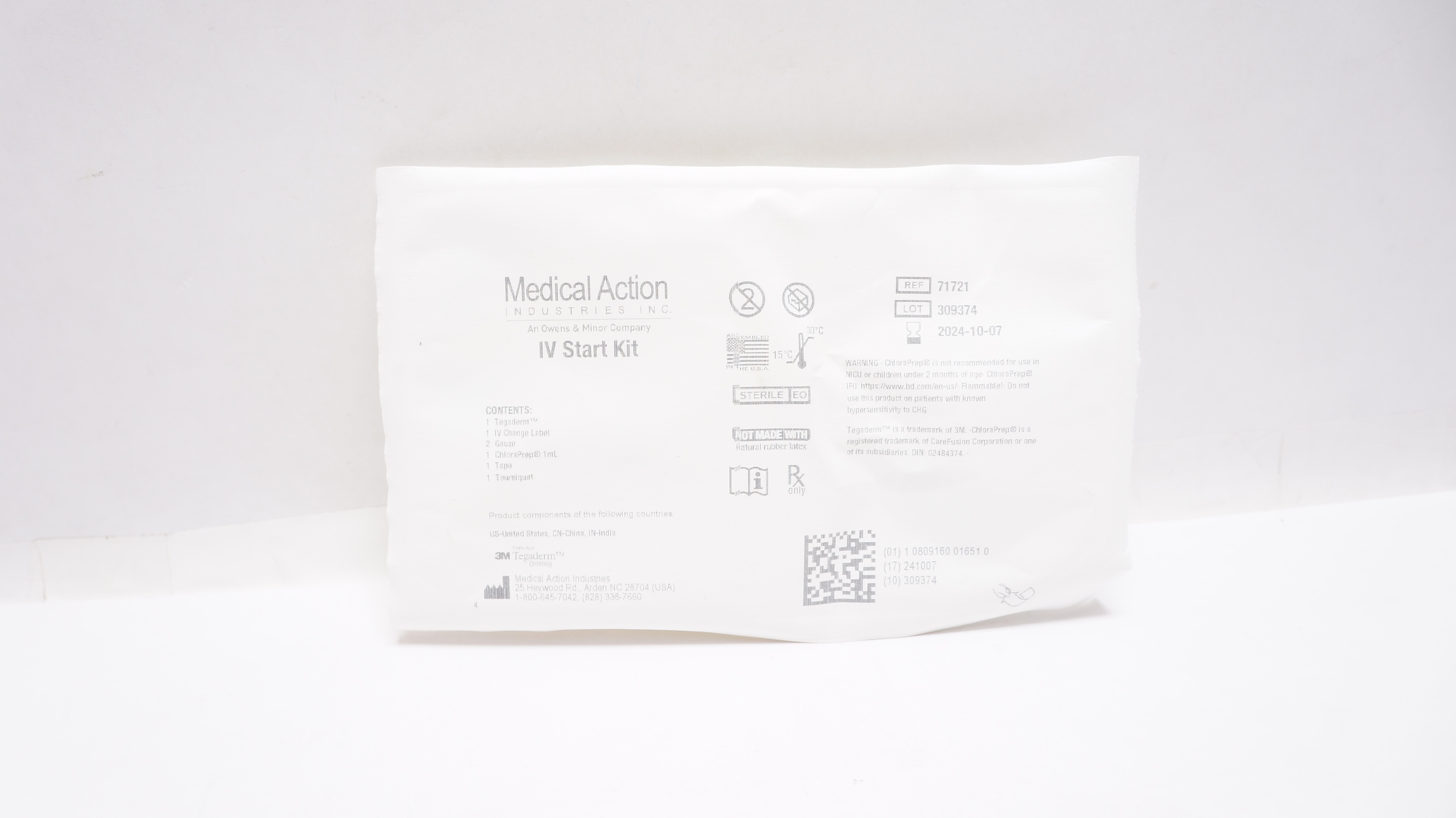 Medical Action Industries 71721 3M Tegaderm IV Start Kit