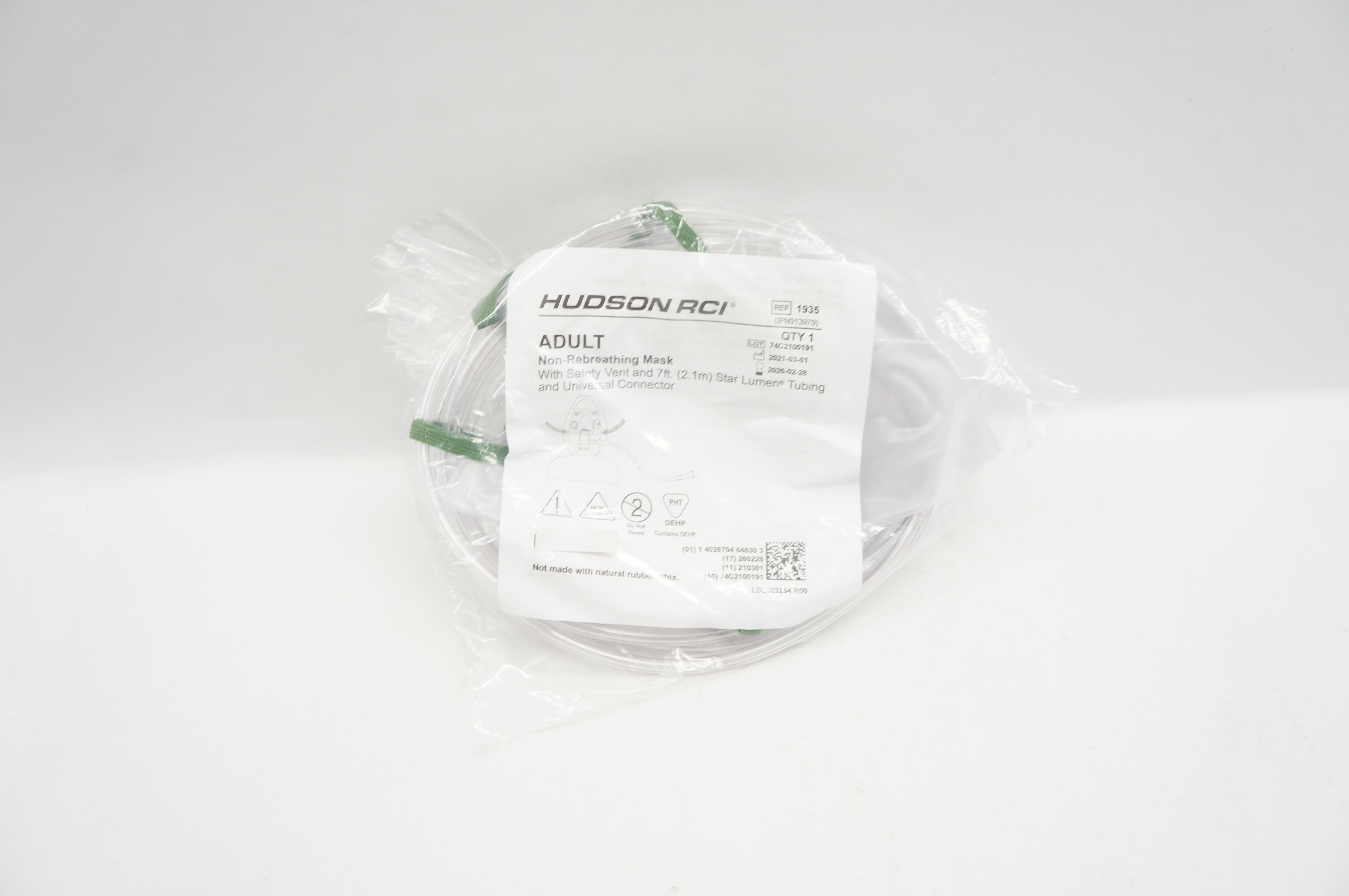 Hudson RCI 1935 Adult Non-Rebreathing Oxygen Mask with Safety Vent