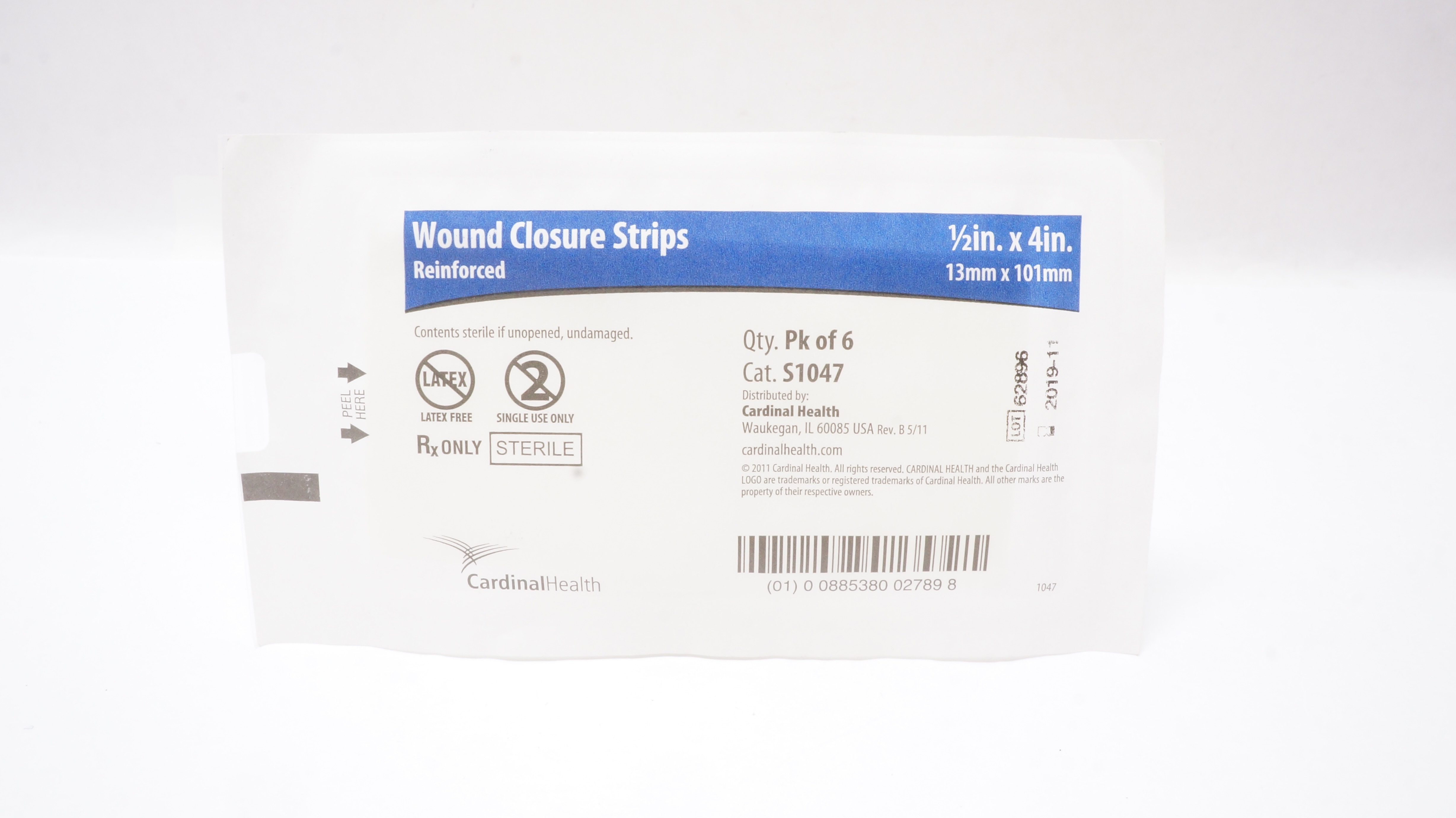 MediChoice SCS1047 Skin Closure Strips 1/2inch x 4inch - Pack of 6 (x)