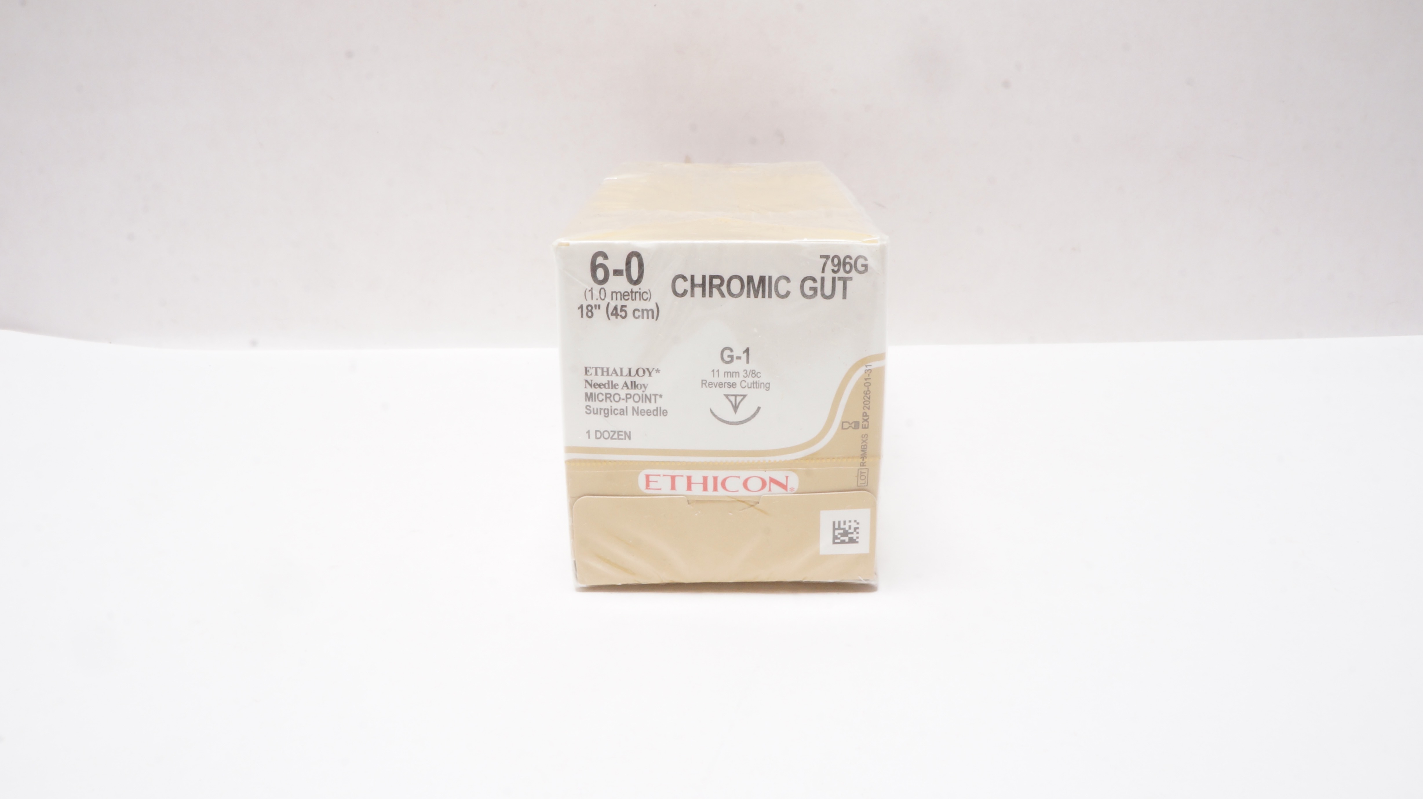 Ethicon 796G 6-0 GUT CHROMIC Naturally BROWN 18in..G-1 3/8c 11mm Ndle.-Box of 12