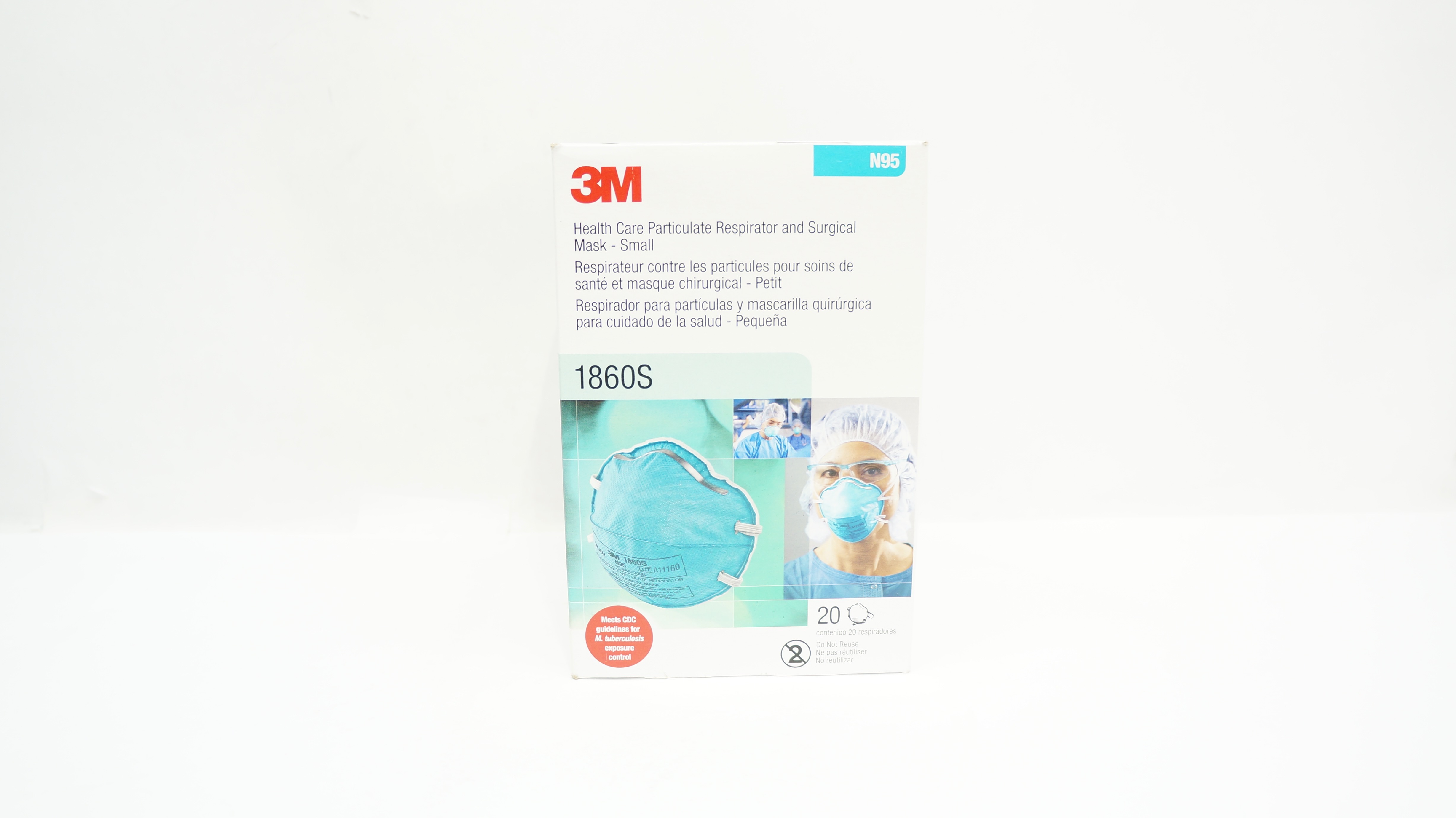 3M 1860S Health Care Particulate Respirator and Surgical Mask Small - Box of 20