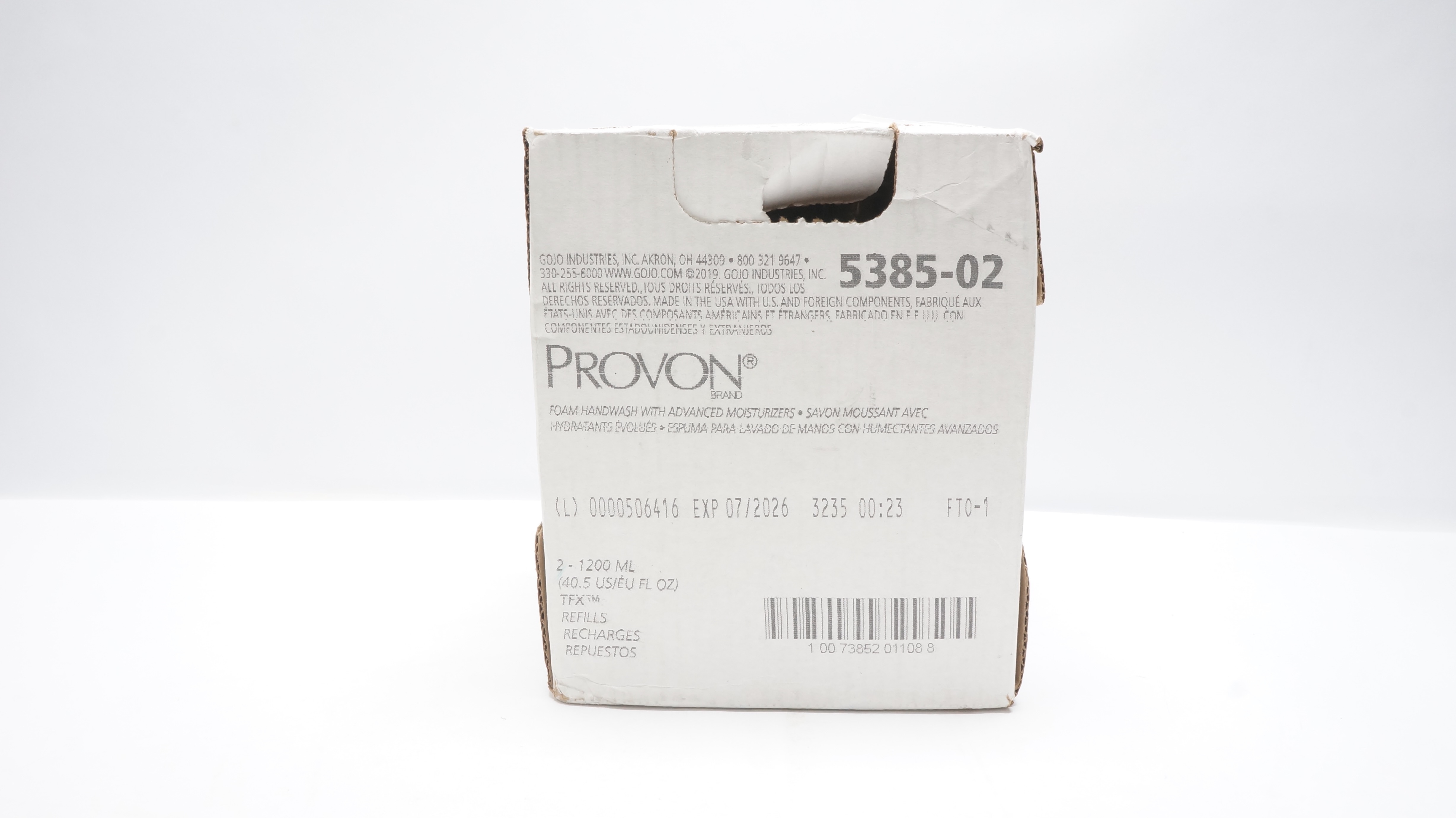 GOJO 5385-02 Provon Foam Handwash W/Advanced Moisturizers 40.5fl.oz. - Box of 2