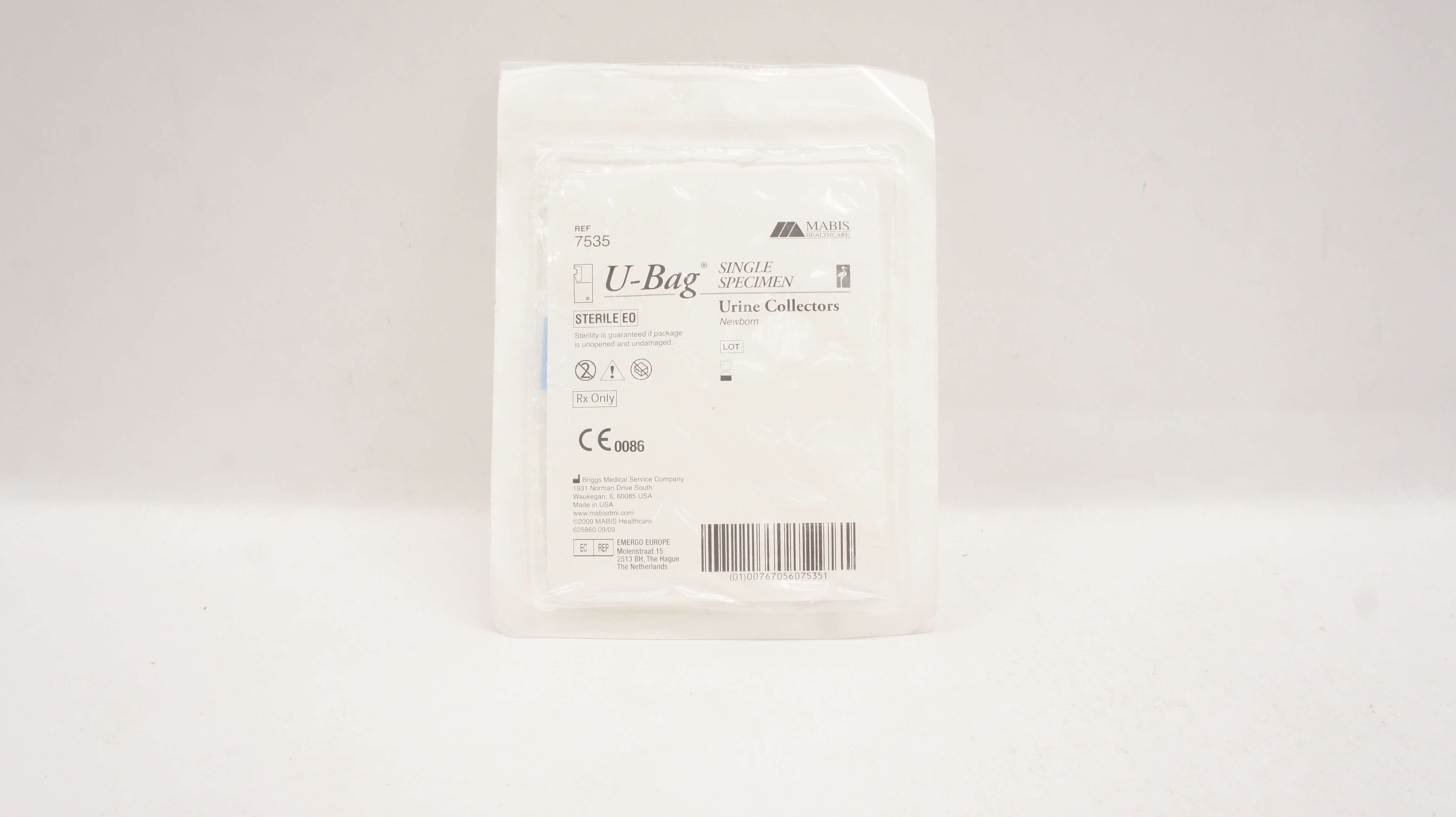 Briggs 7535 Mabis Healthcare U-Bag Single Specimen Urine Collectors, Newborn (x)
