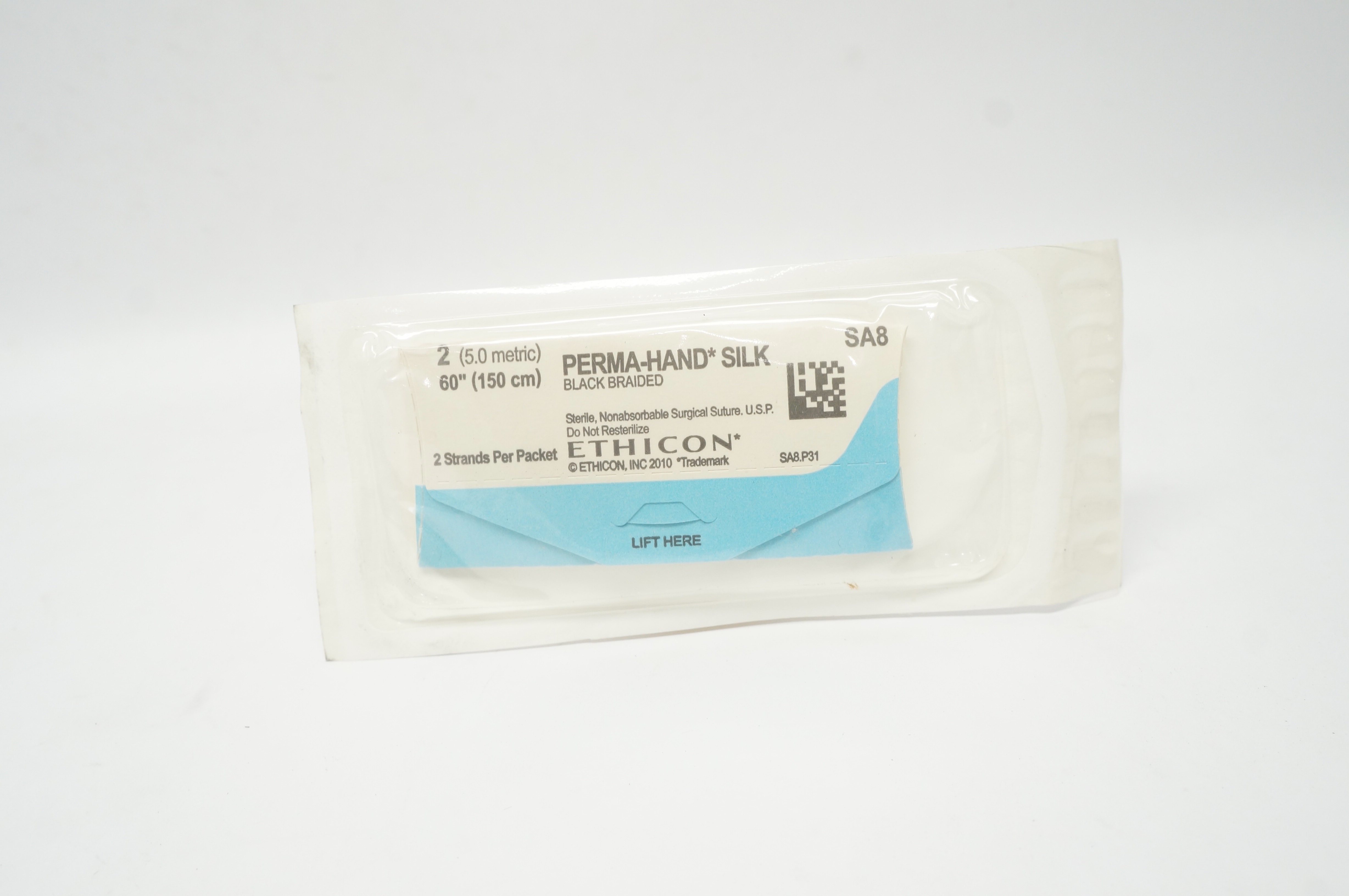 Ethicon SA8 2 Perma-Hand Silk Black Braided Surgical Stre 60 inch (x)