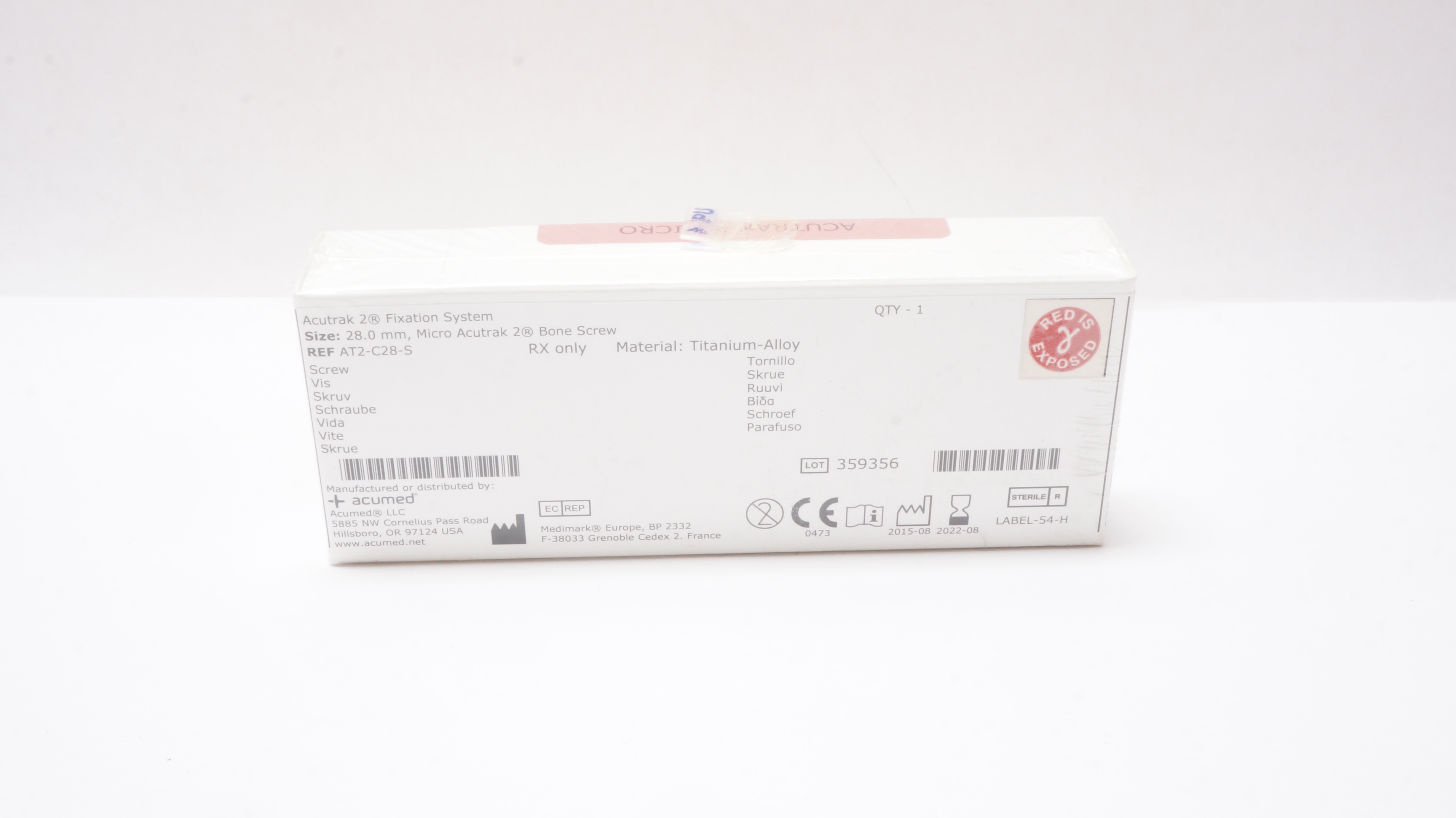 Acumed AT2-C28-S Acutrak 2 Fixation System 28.0mm (x)