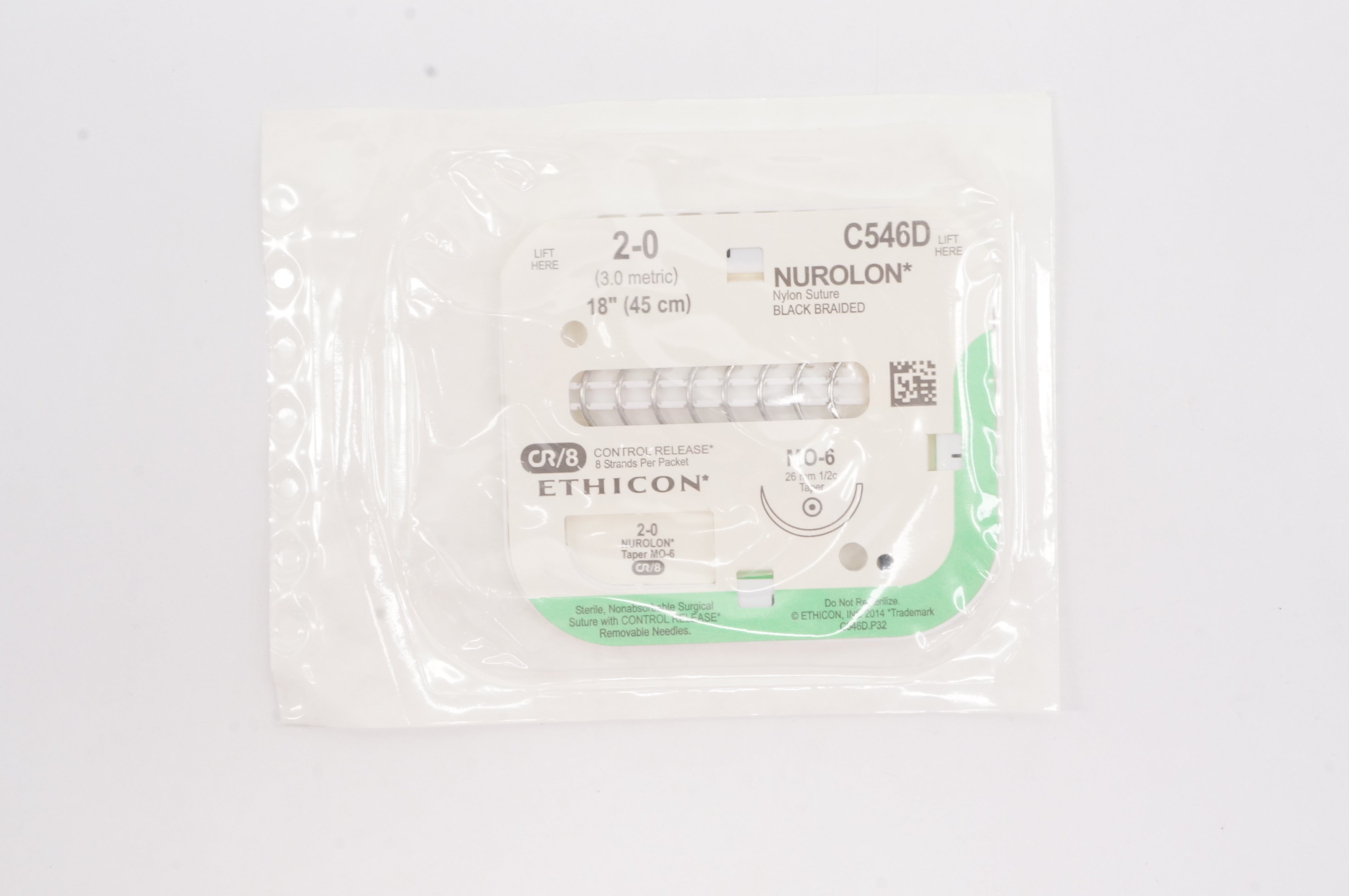 Ethicon C546D 2-0 NUROLON MO-6 1/2 27mm 18inch (x)