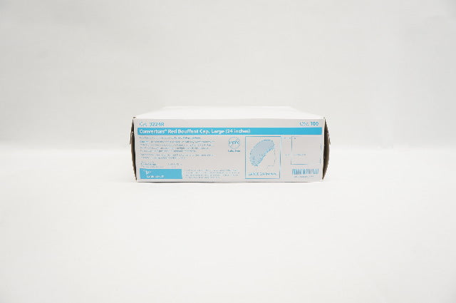 Cardinal Health 3224R Convertors Red Bouffant Cap Large 24inch - Box of 100