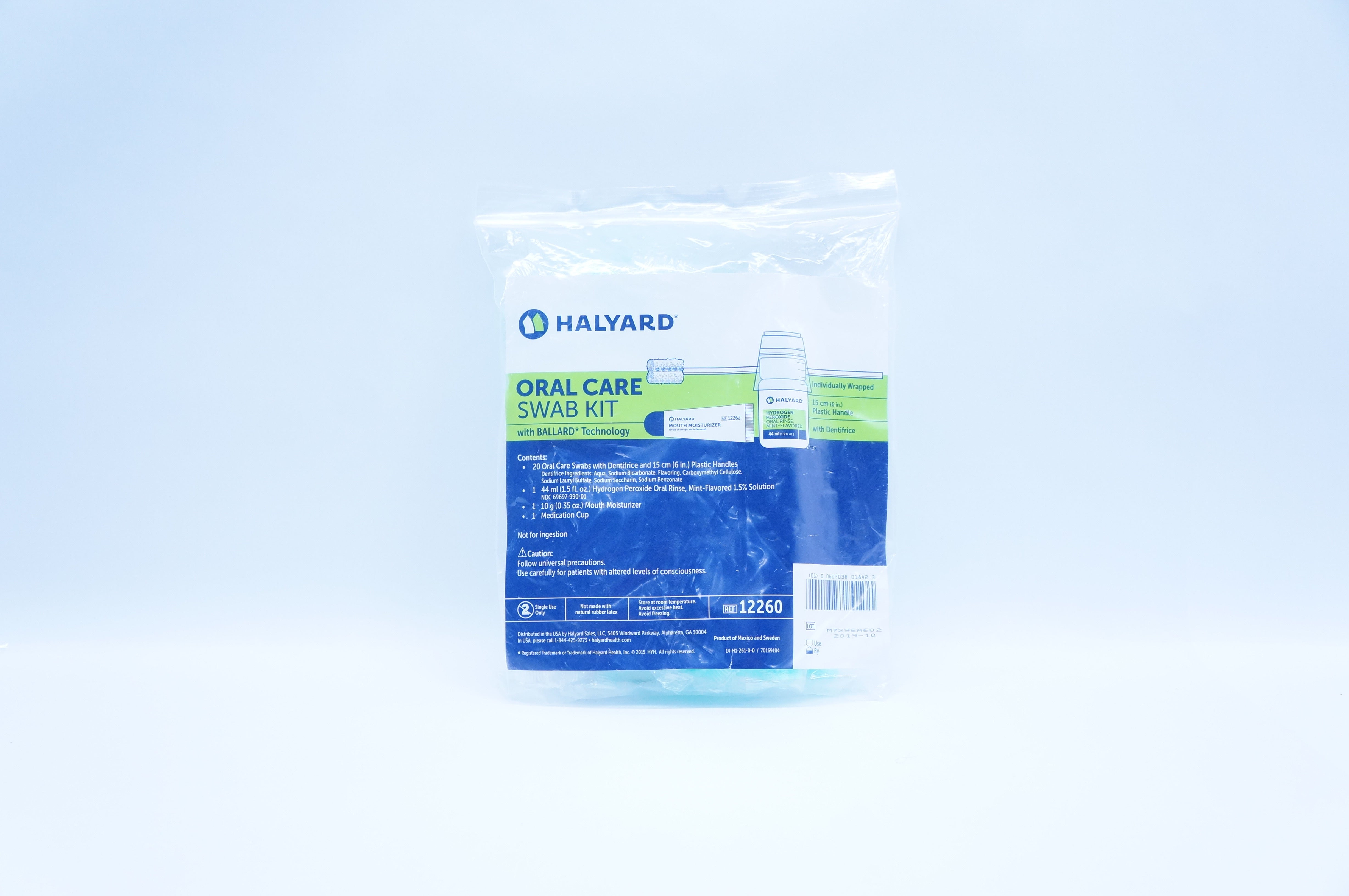 Halyard 12260 Oral Care Swab Kit with Ballard Technology 6inch (x)