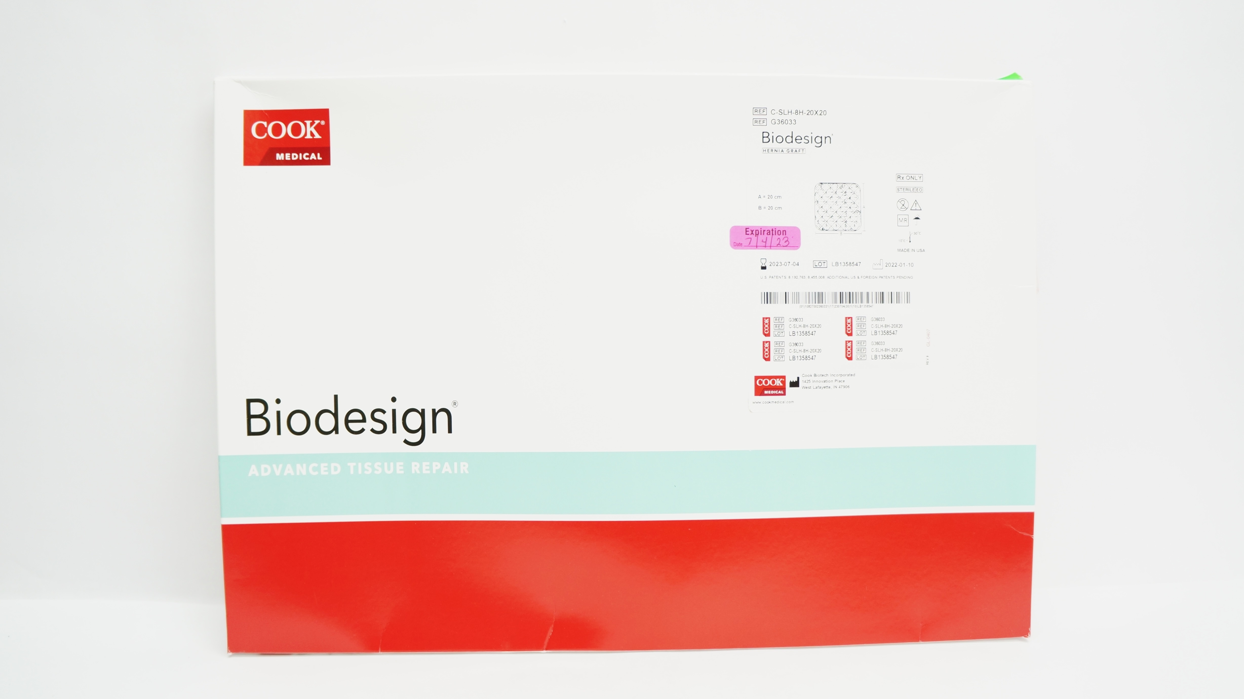 Cook Medical G36033 Biodesign Hernia Graft, 20cm x 20cm (x)