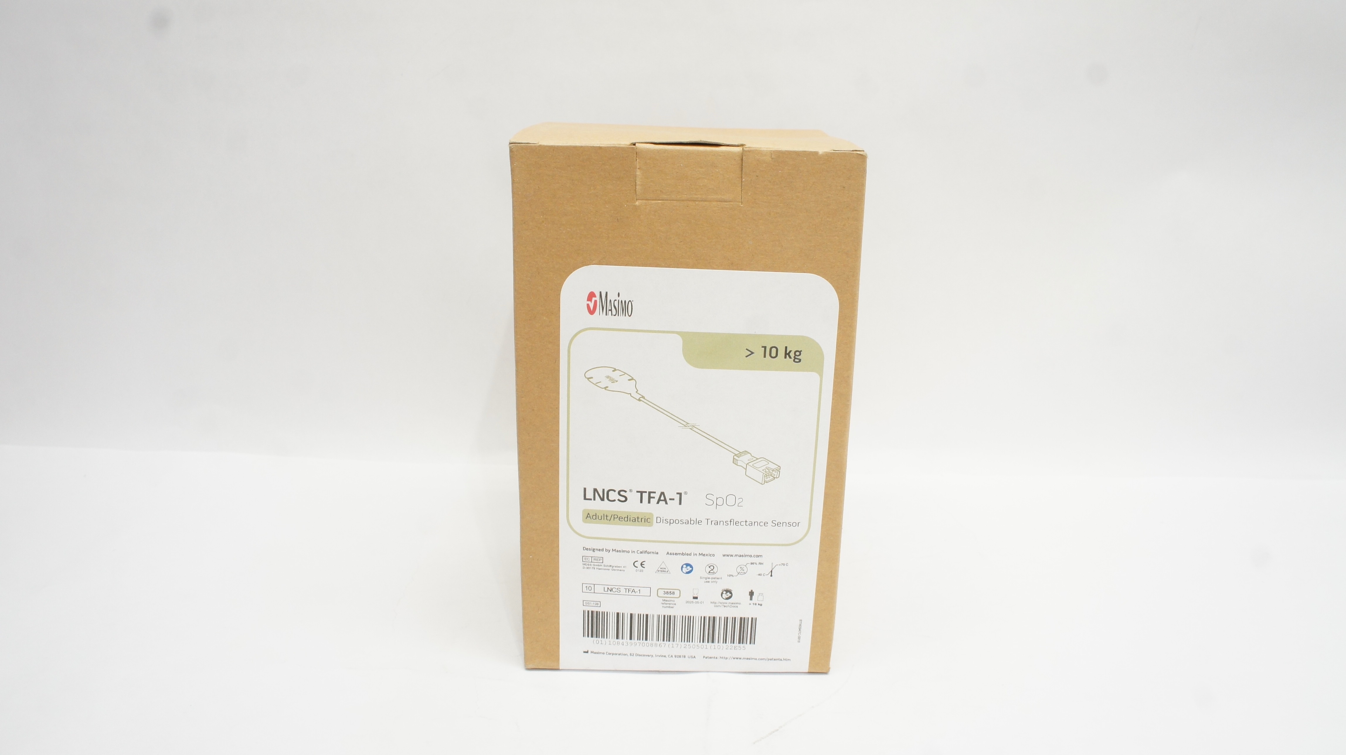 Masimo 3858 LNCS Adult/Pediatric Disposable Transflectance Sensor>10kg-Box of 10