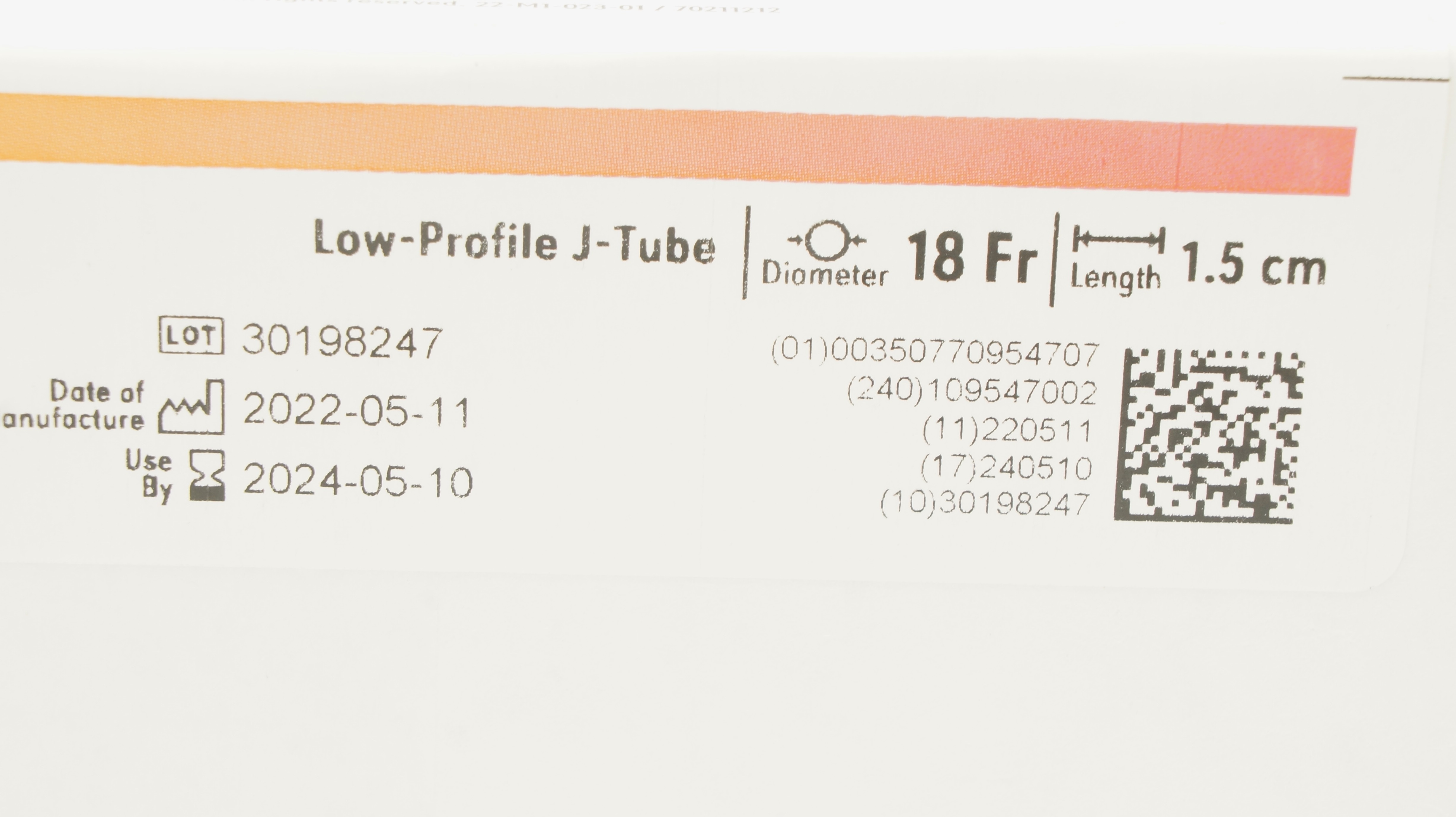 Avanos 0230-18-1.5 Mic-Key Jejunal Feeding Tube 18Fr x 1.5cm (x)