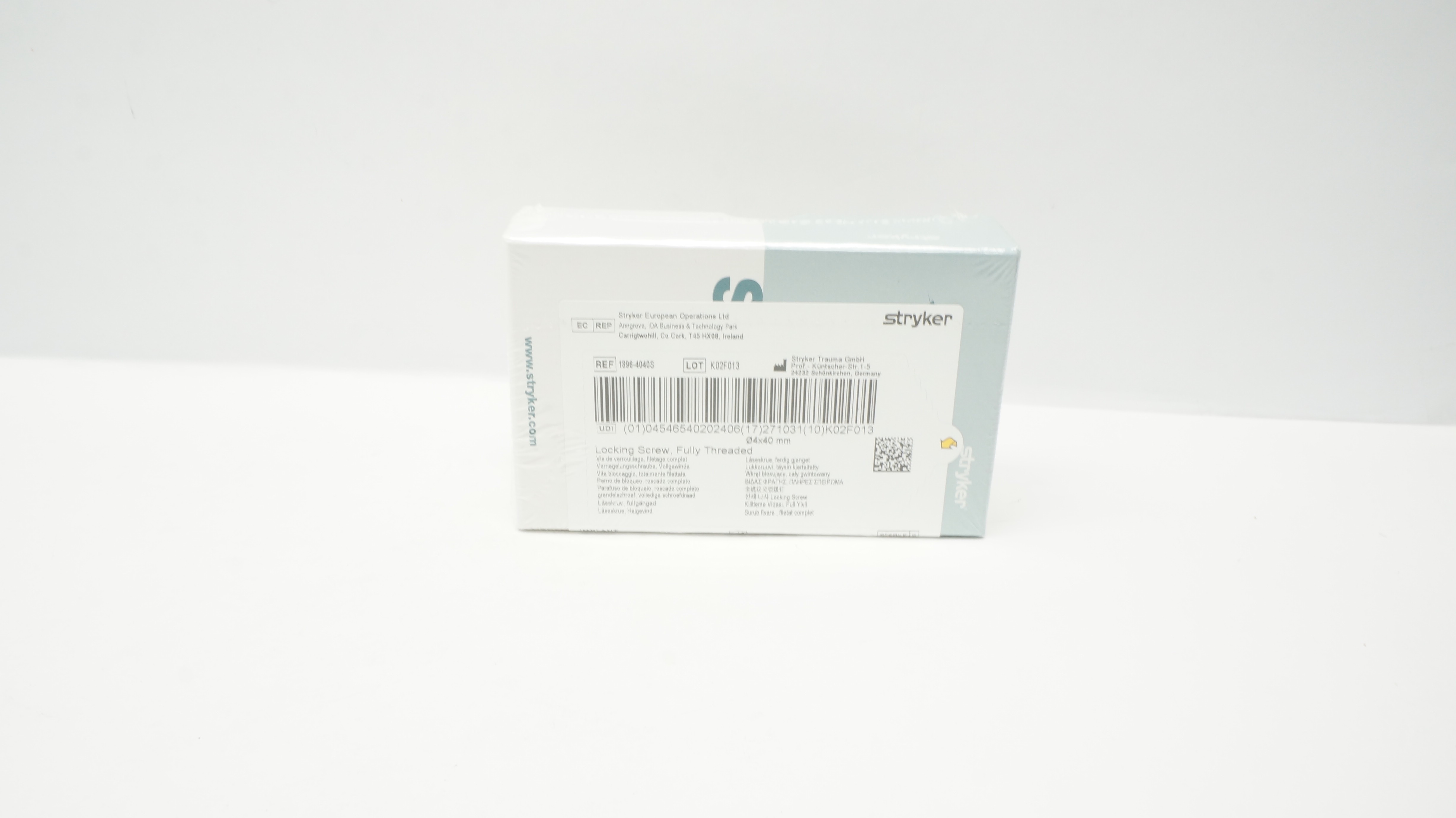 Stryker 1896-4040S Locking Screw,Fully Threaded 4 x 40mm