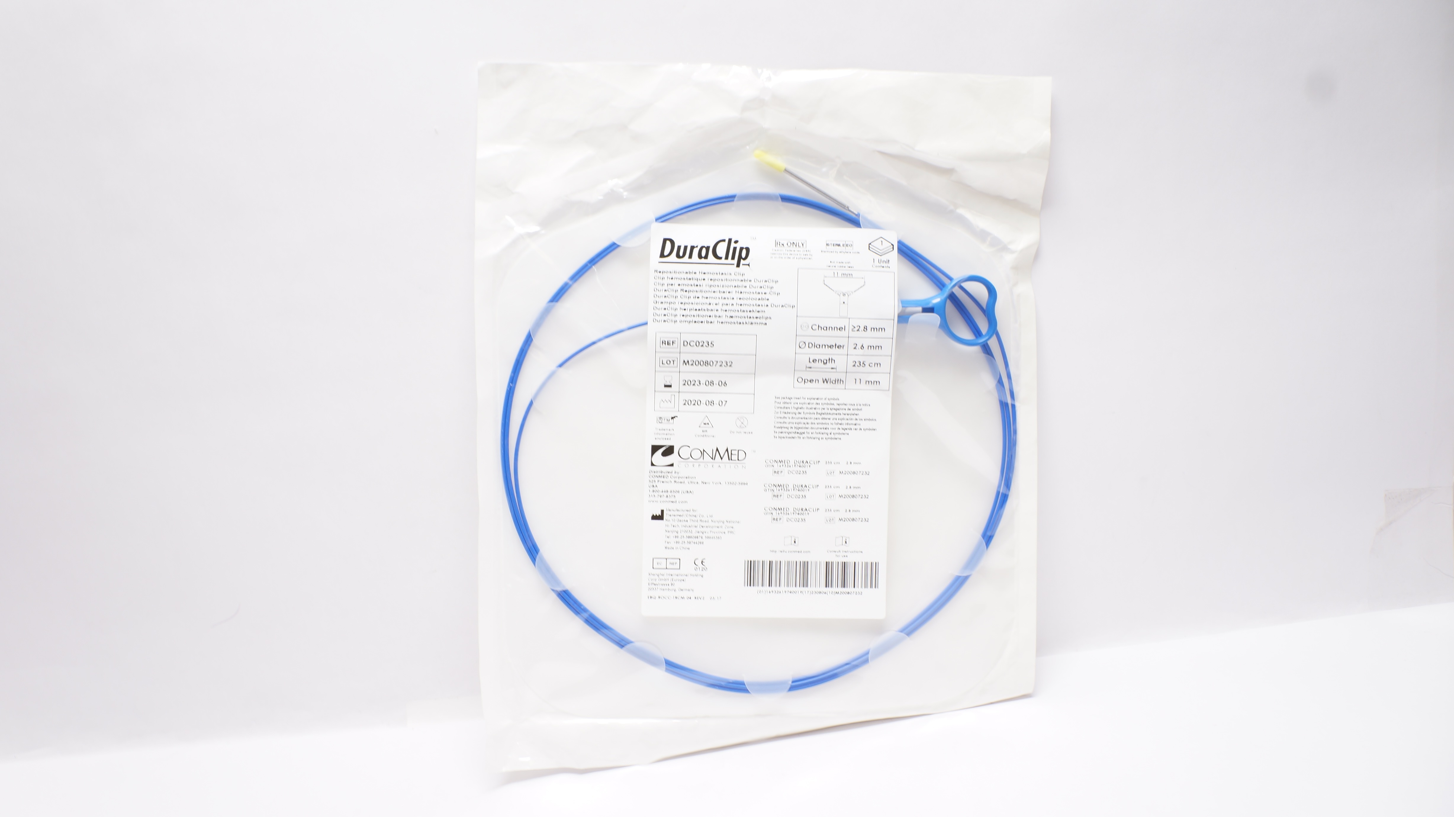 ConMed DC0235 DuraClip Repositionable Hemostasis Clip 2.8mm x 235cm (x)