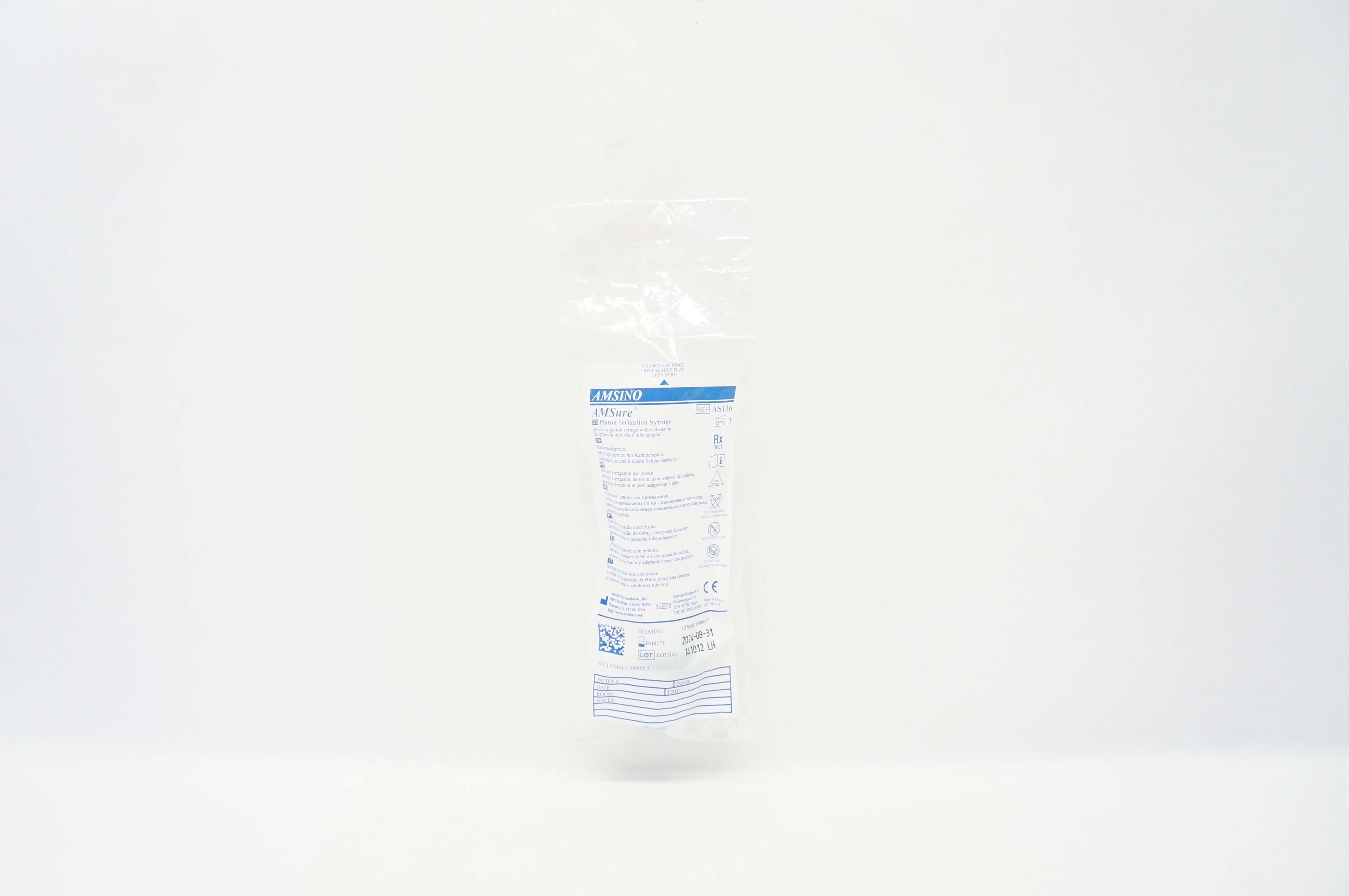 Amsino AS116 AMSure Piston Irrigation Syringe