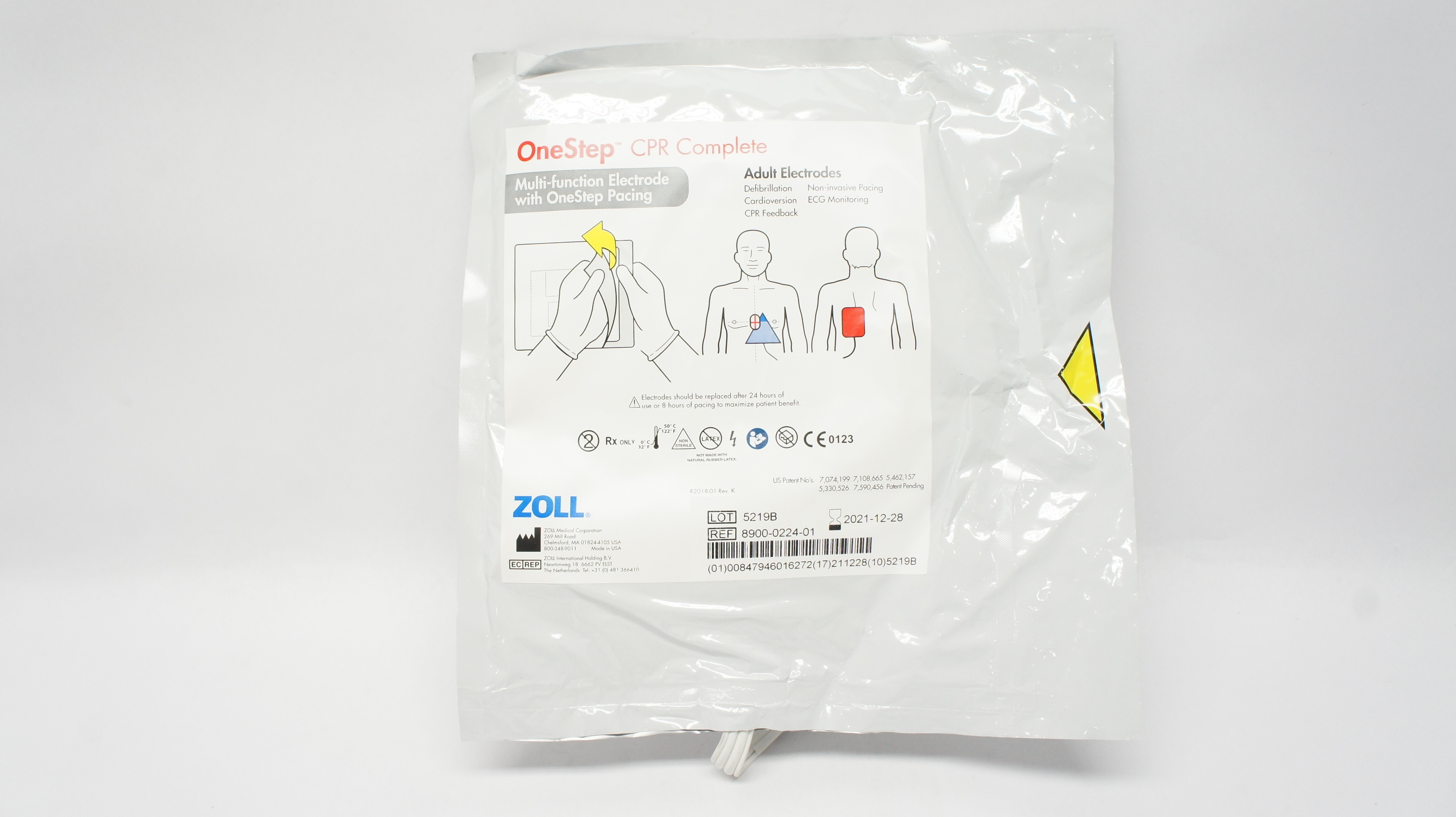 Zoll 8900-0224-01 OneStep CPR Complete Adult Multi-Function Electrodes (x)
