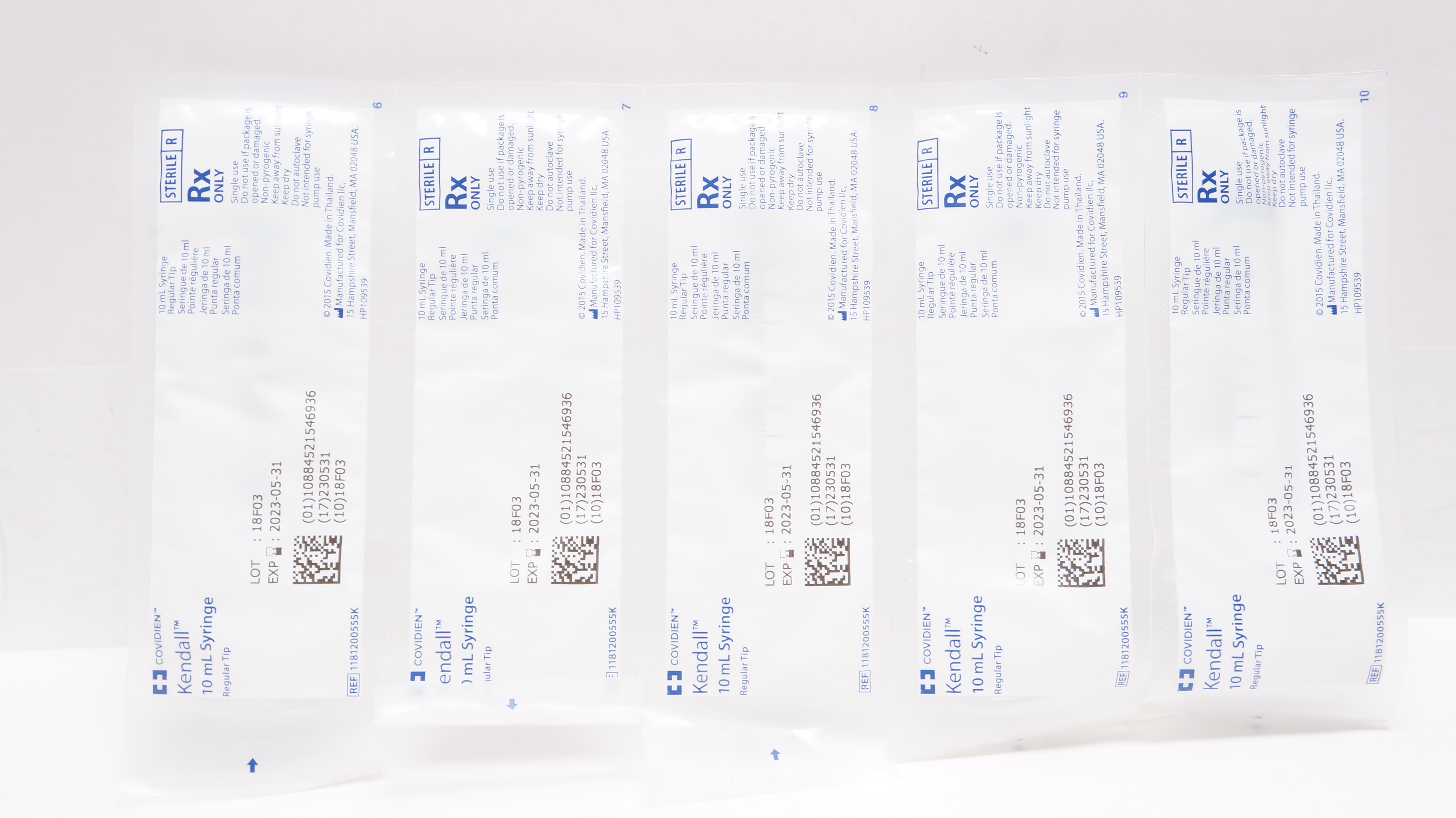 Covidien 1181200555K Kendall Syringe 10mL (x) - Pack of 5