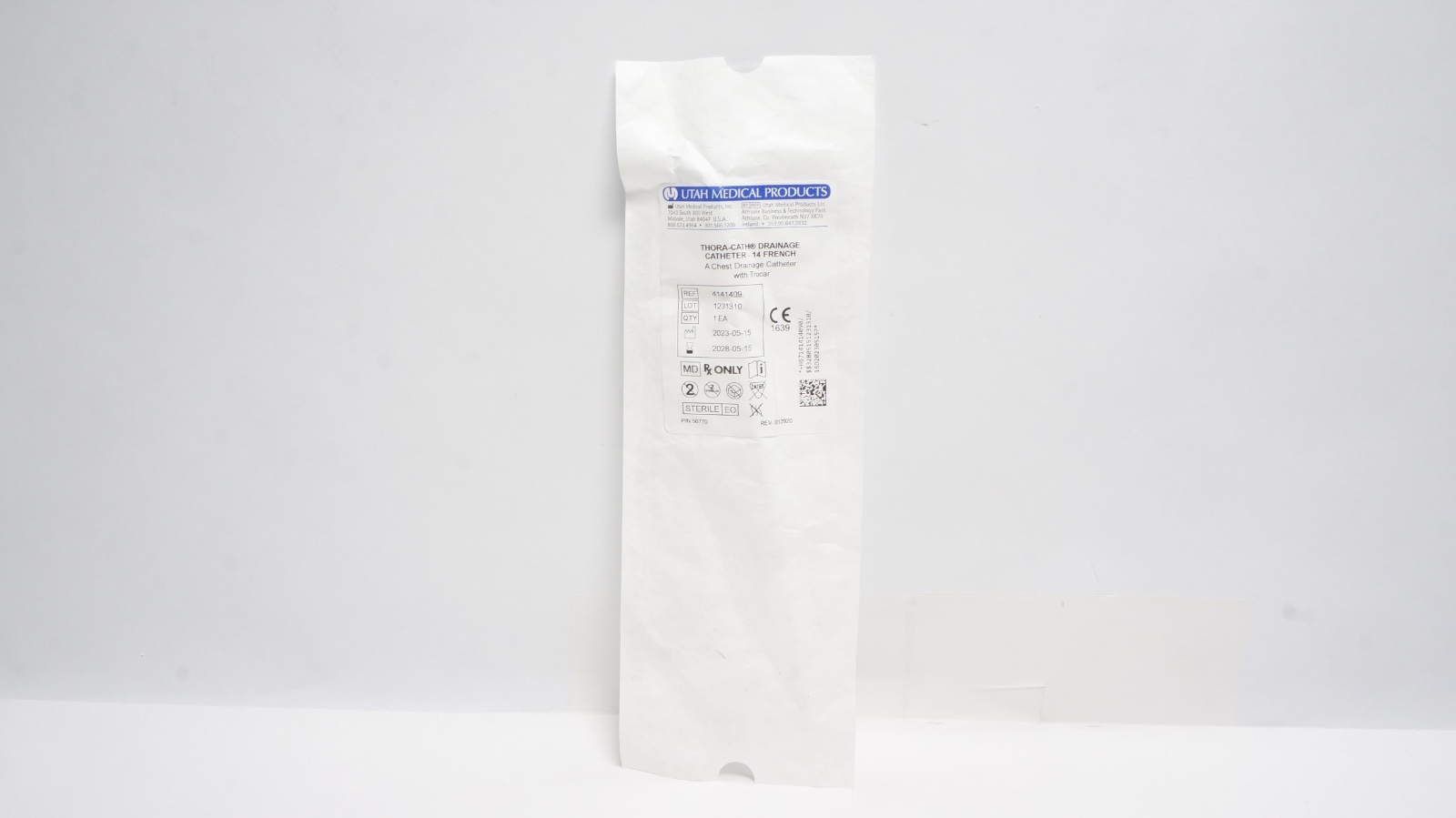 Utah Medical 4141409 THORA-CATH Drainage Catheter 14 French