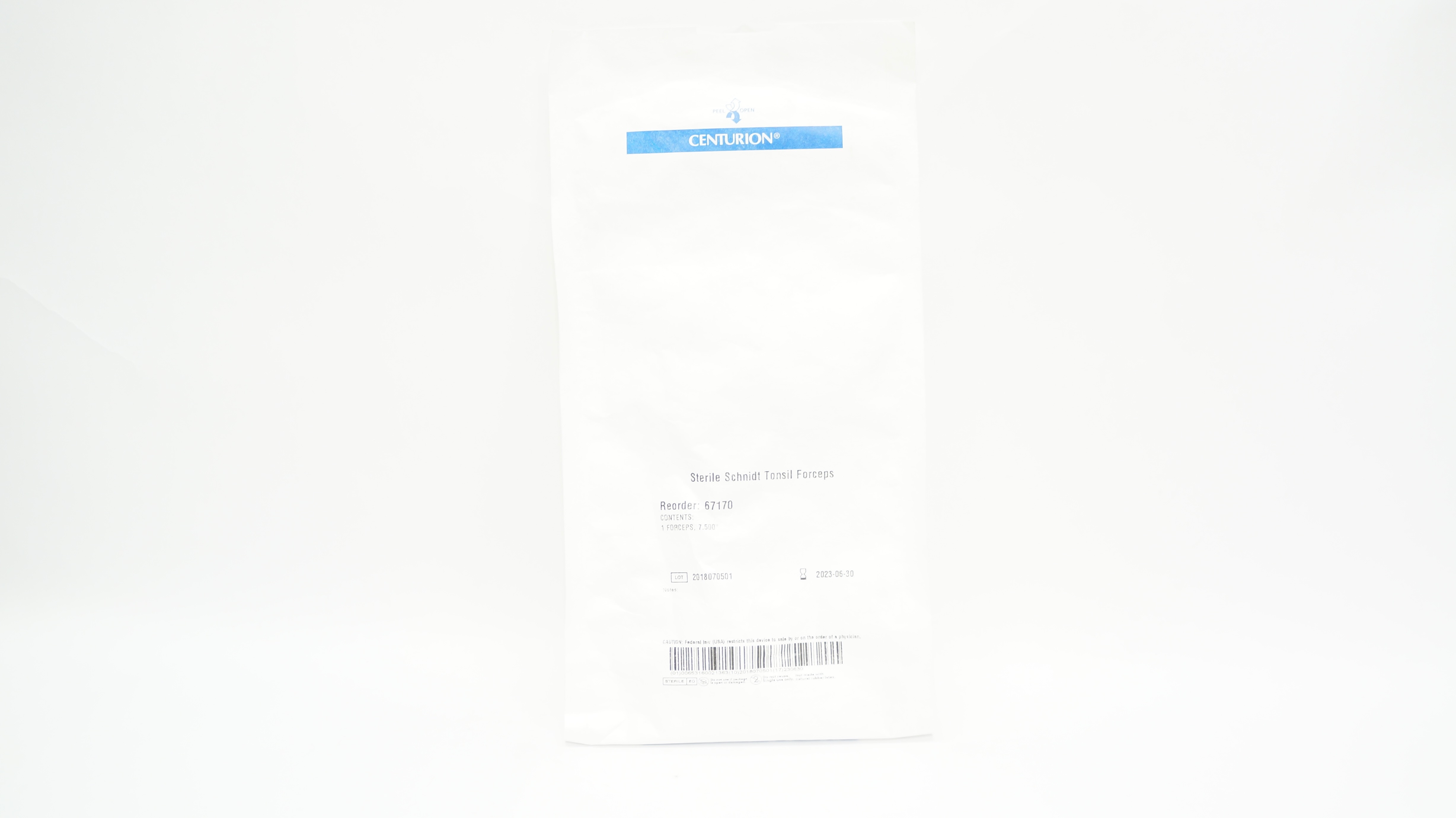 Centurion 67170 Sterile Schnidt Tonsil Forcers 7.500 (x)