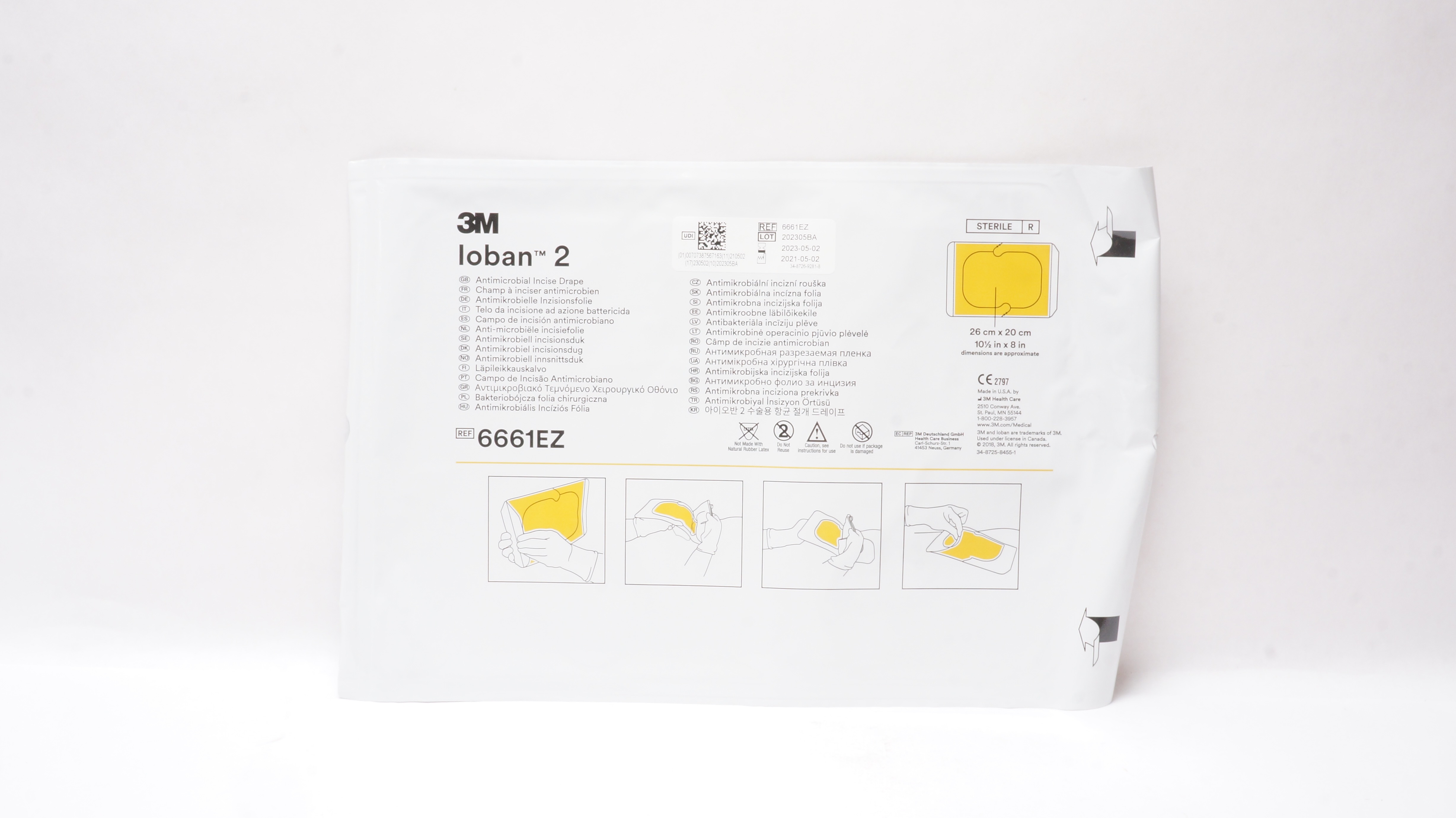 3M Health Care 6661EZ Loban 2 Antimicrobial Incise Drape 10 1/2inch x 8inch (x)