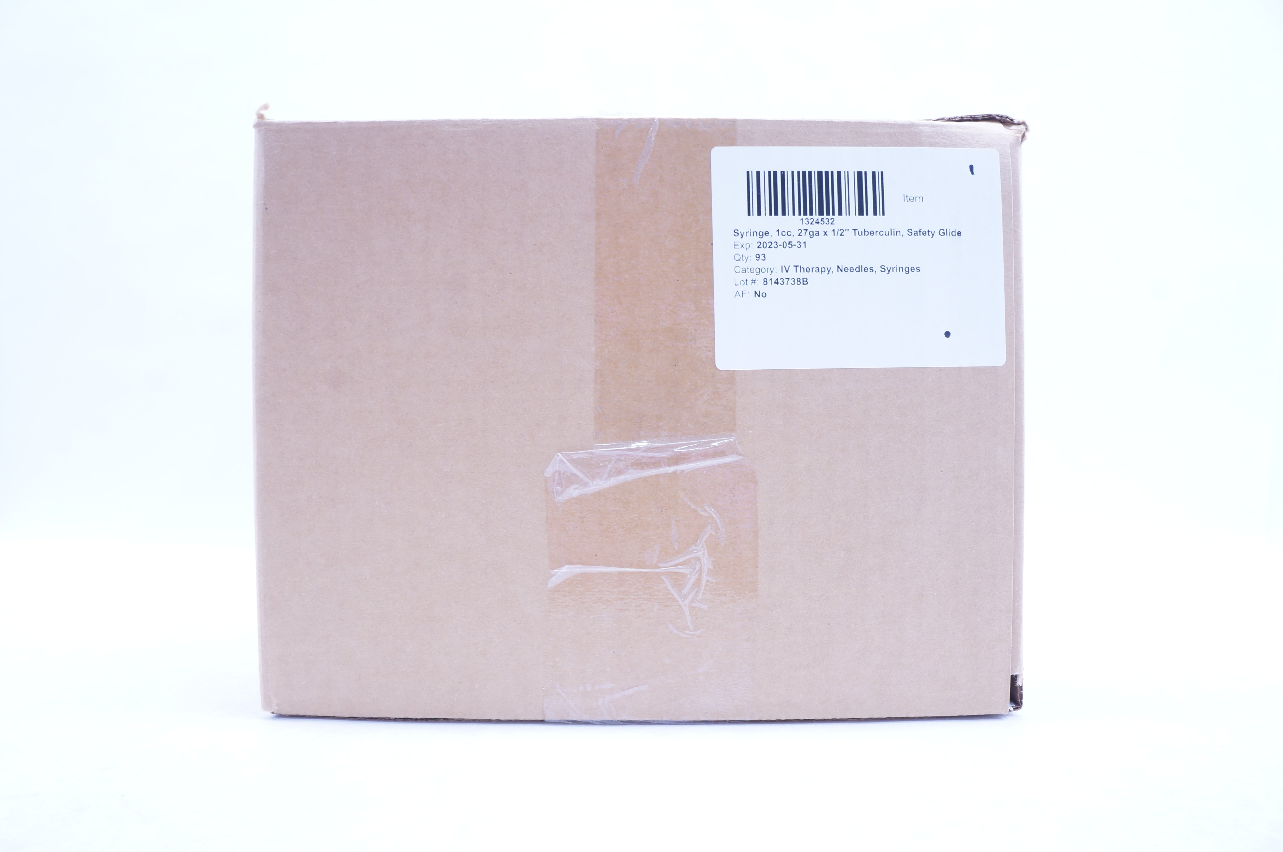 BD 305945 SafetyGlide Tuberculin Syringe 1cc 27G x 1/2 - Case of 93
