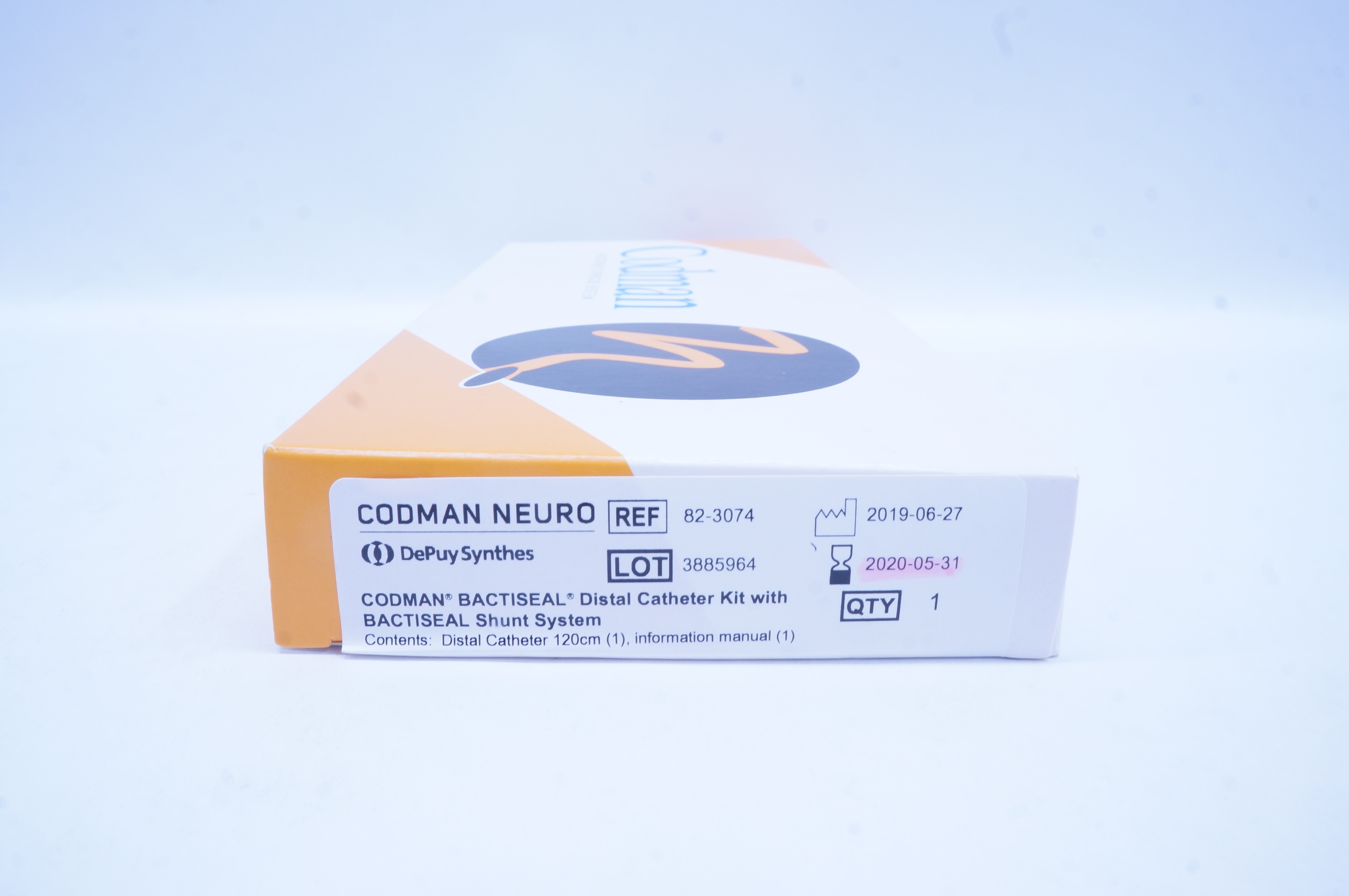 Codman 82-3074 Bactiseal Distal Cath. Kit with Bactiseal Shunt System 120cm (x)