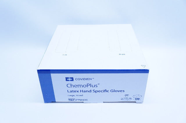 Covidien CT5057G ChemoPlus Latex Hand Specific Gloves Large, 10mil - Box of 100