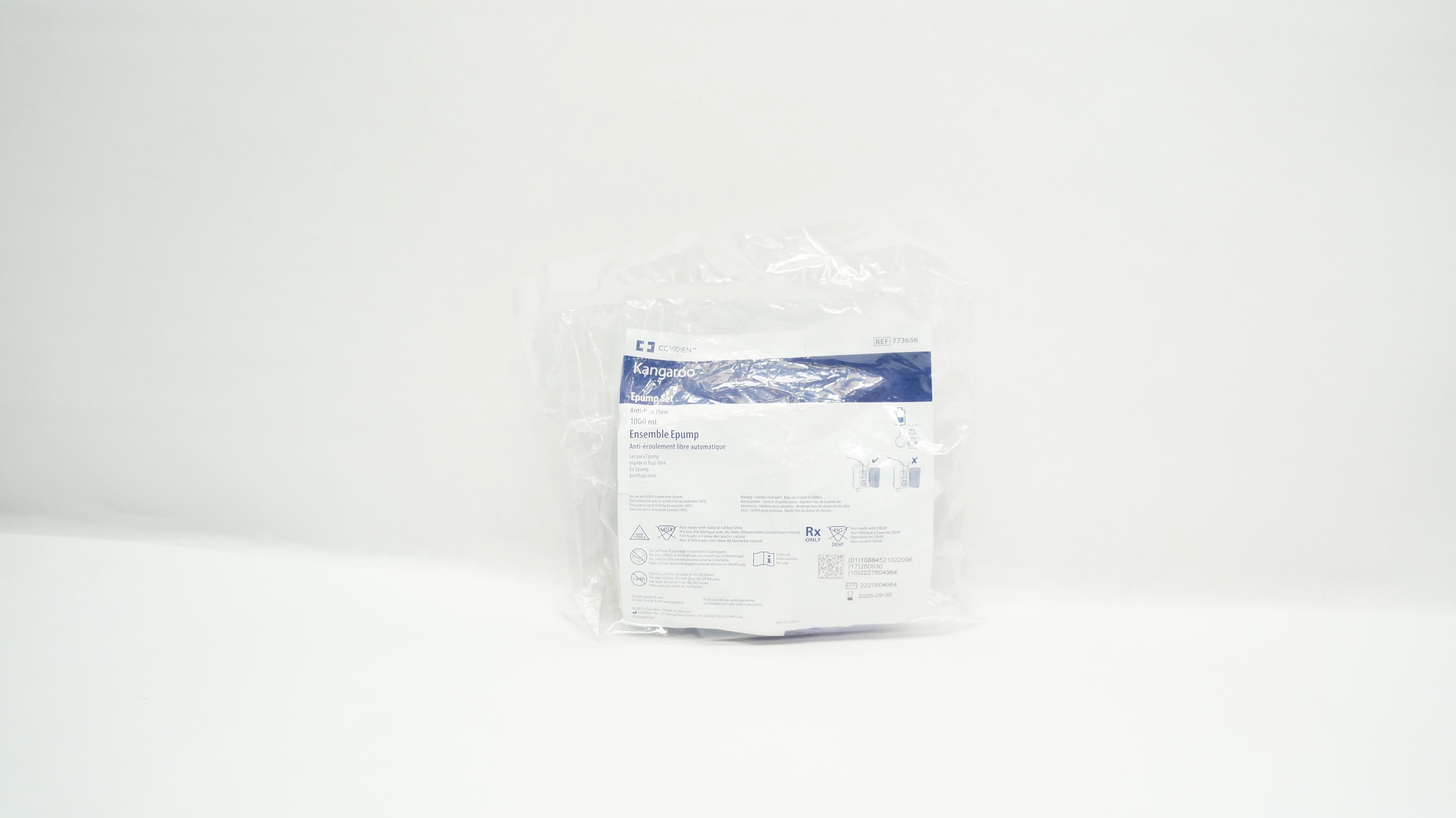 Covidien 773656 Kangaroo Epump Set Anti-Free Flow 1000mL