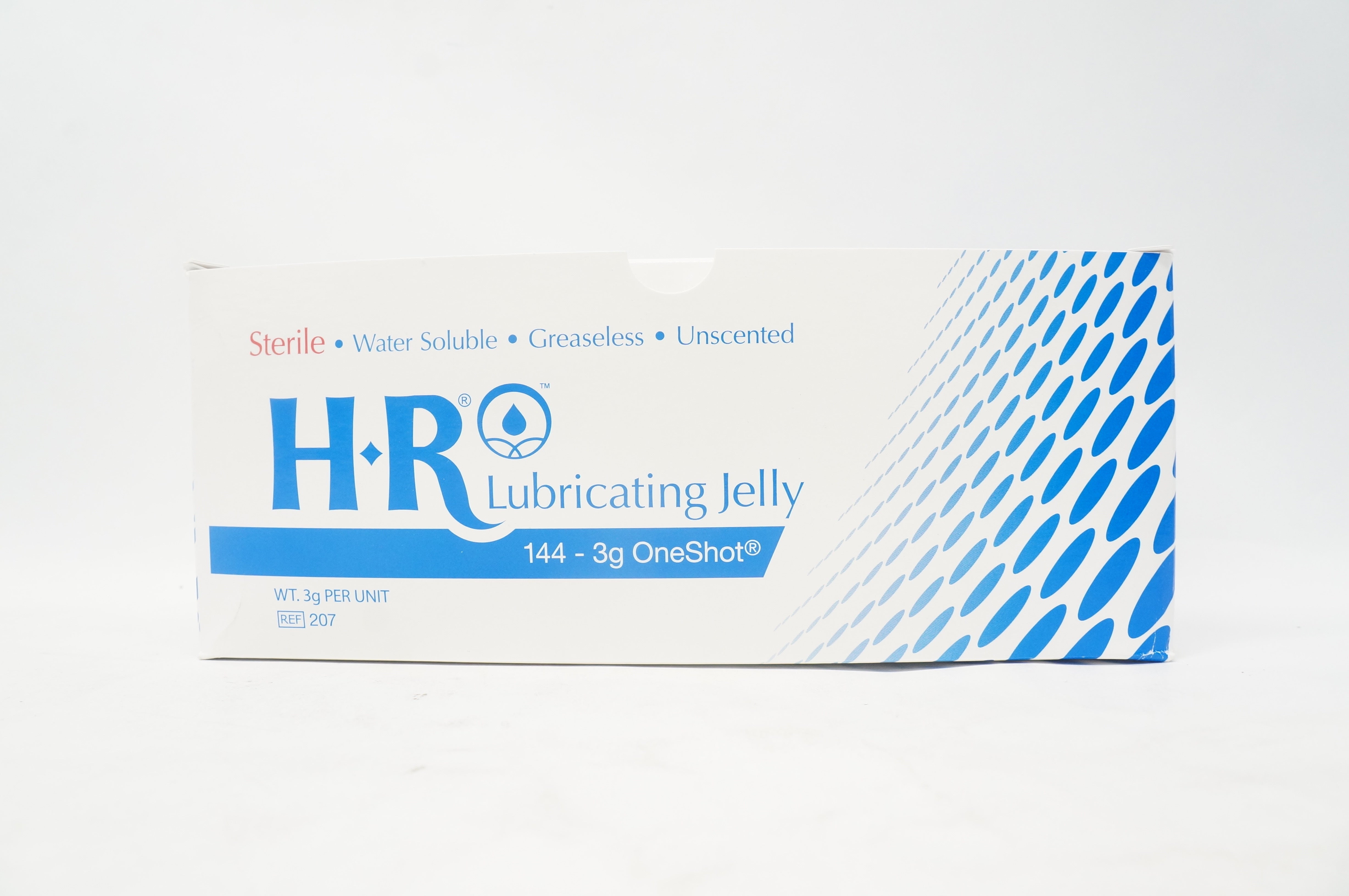 HR Pharmaceuticals 207 One Shot Lubricating Jelly, Sterile 3g - Box of 144