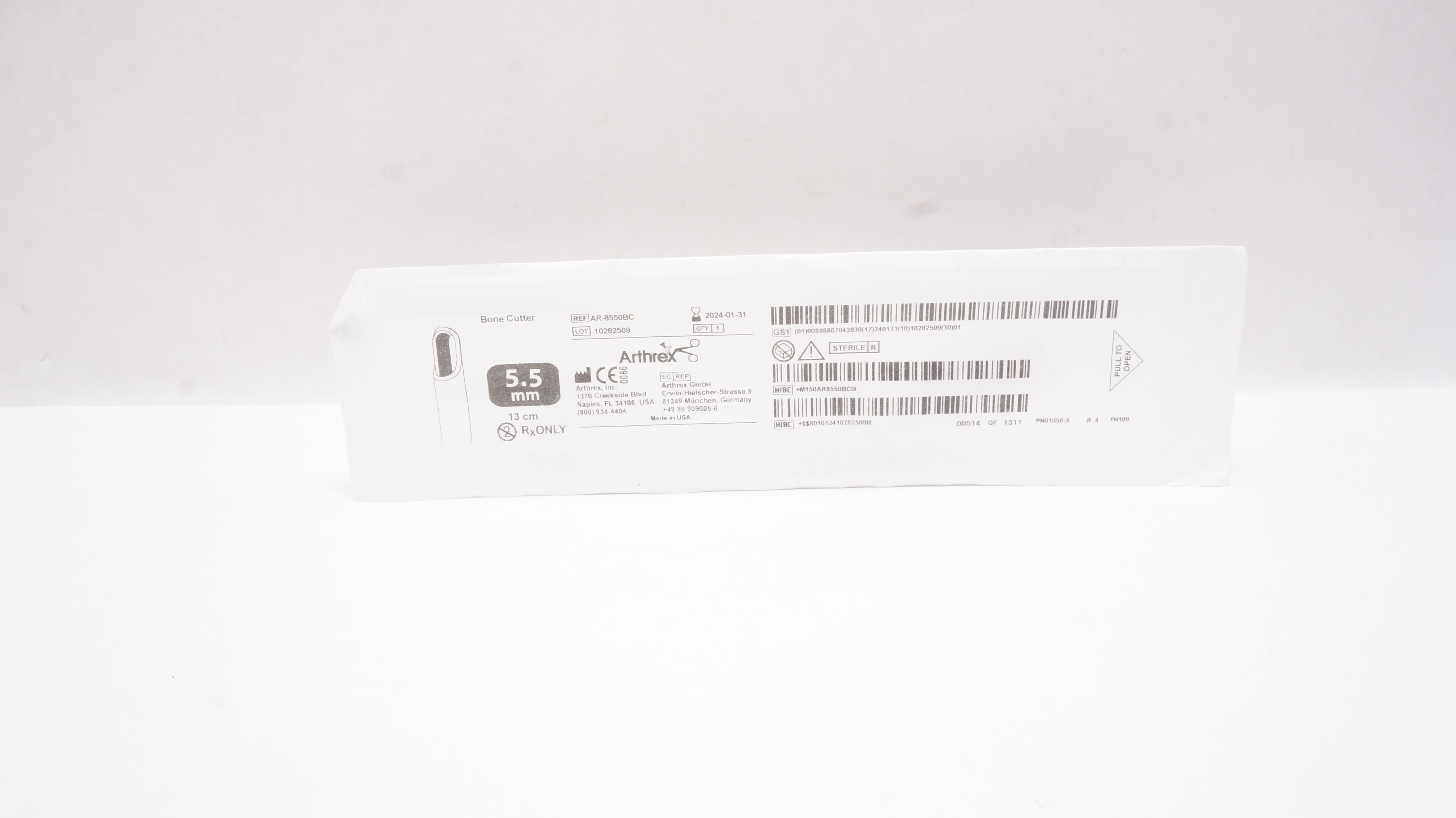 Arthrex AR-8550BC Bone Cutter 5.5mm x 13cm