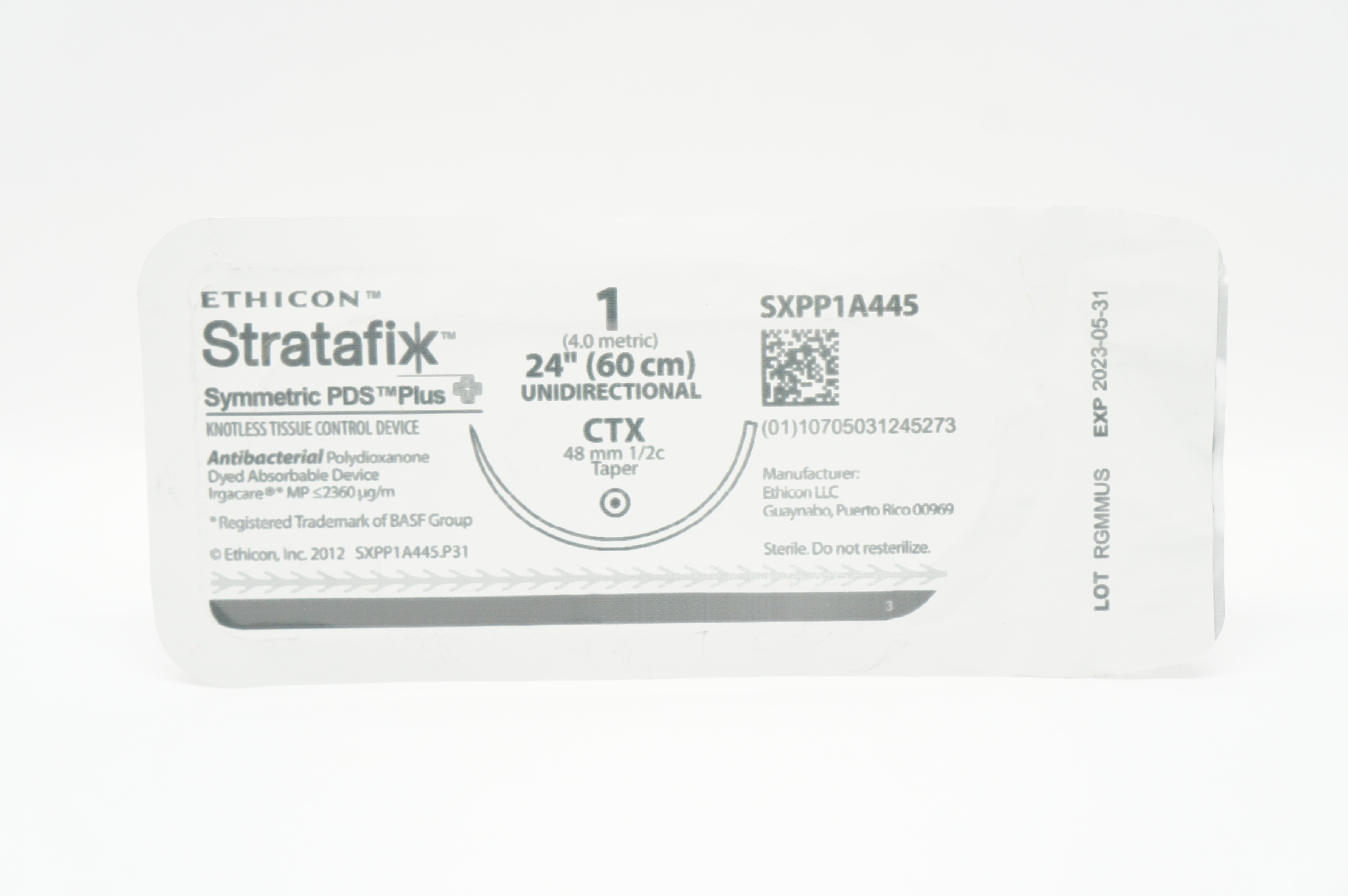 Ethicon SXPP1A445 1 Stratafix PDS Plus OS-6 CTX 48mm 1/2c Taper, 24inch