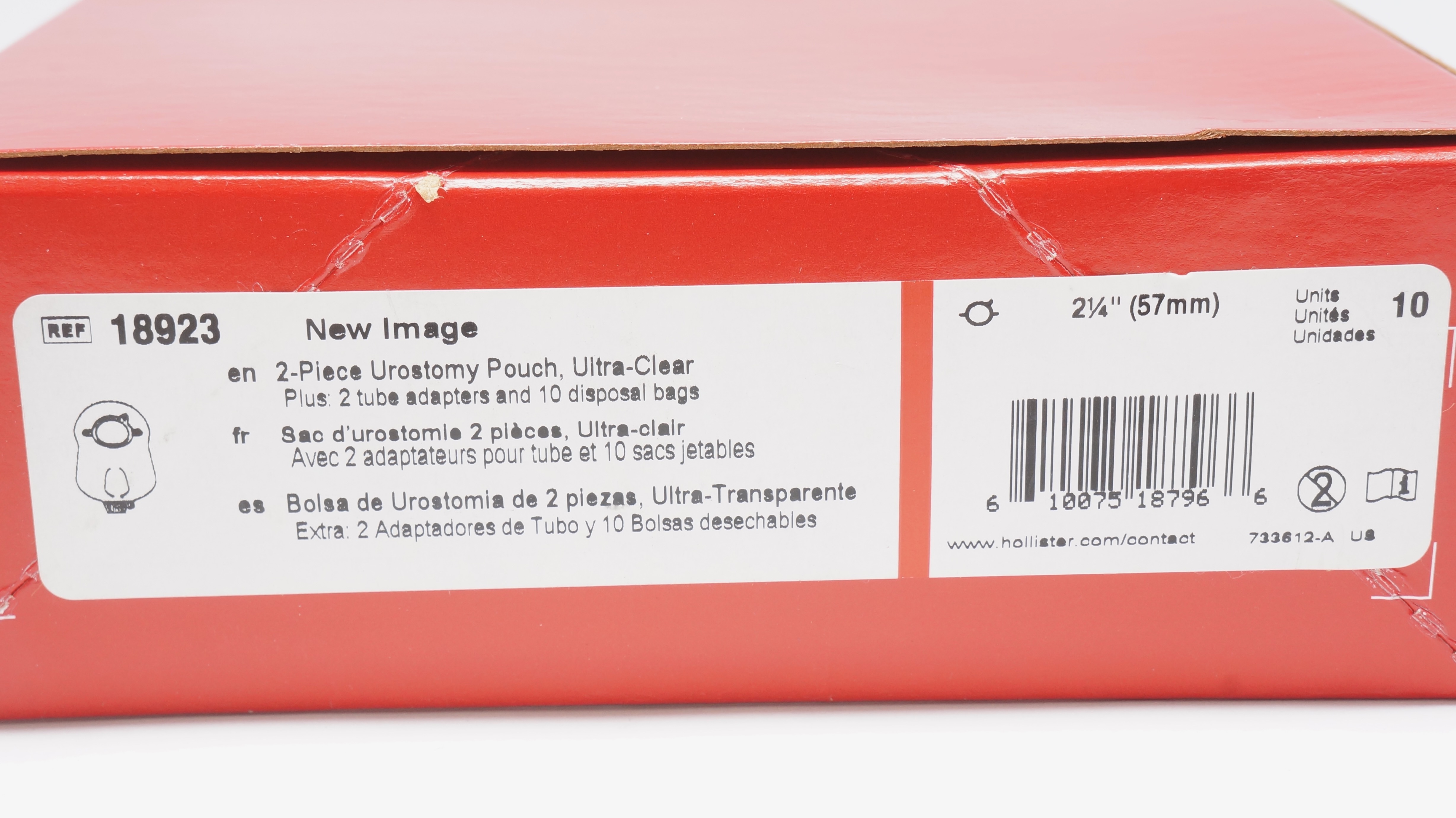 Hollister 18923 New Image Urostomy Pouch, 2 Tube Adapters, 10Bags - Box of 10