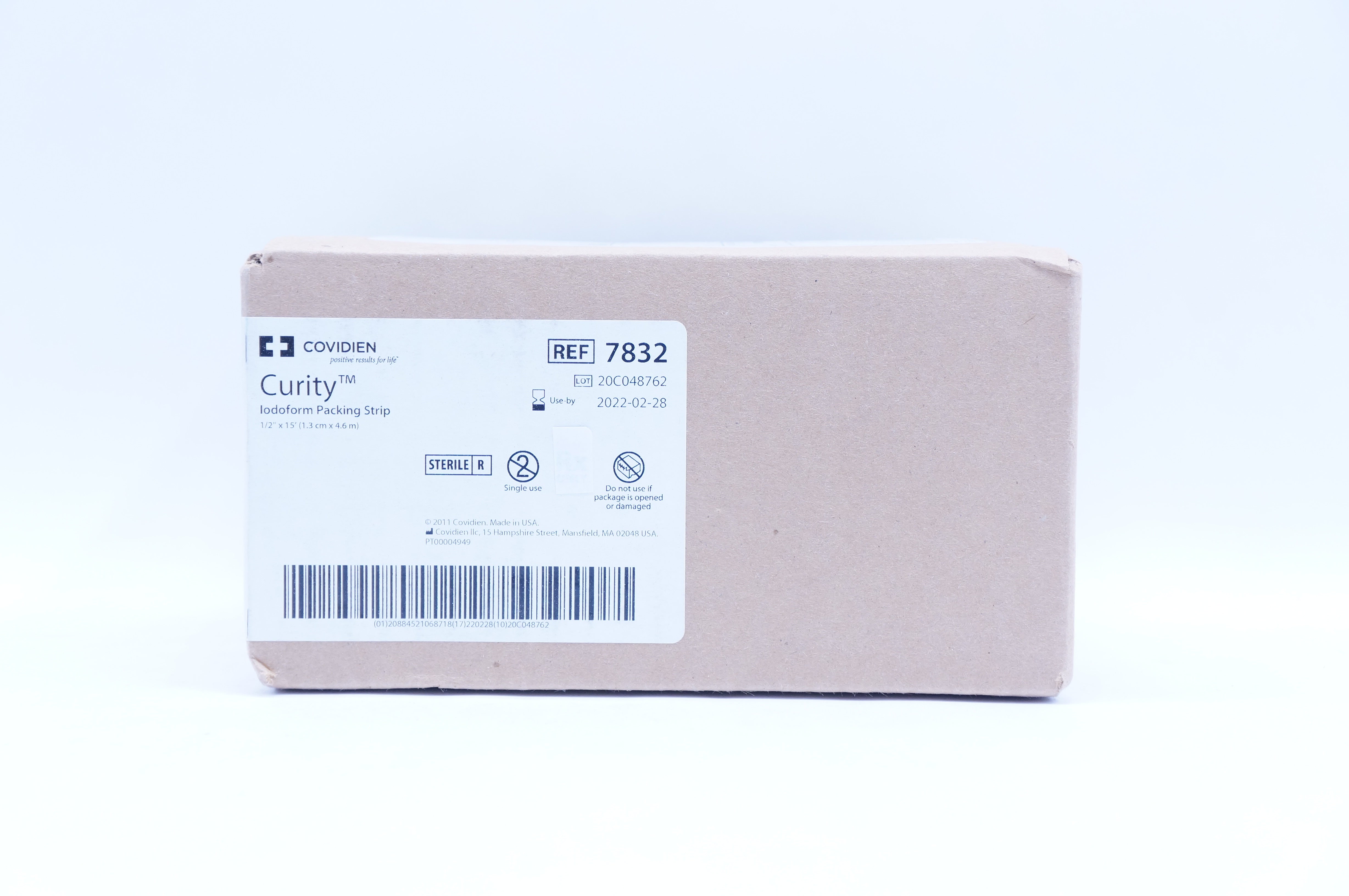 Covidien 7832 Curity Iodoform Packing Strip 1/2 in. x 15 F - Box of 12