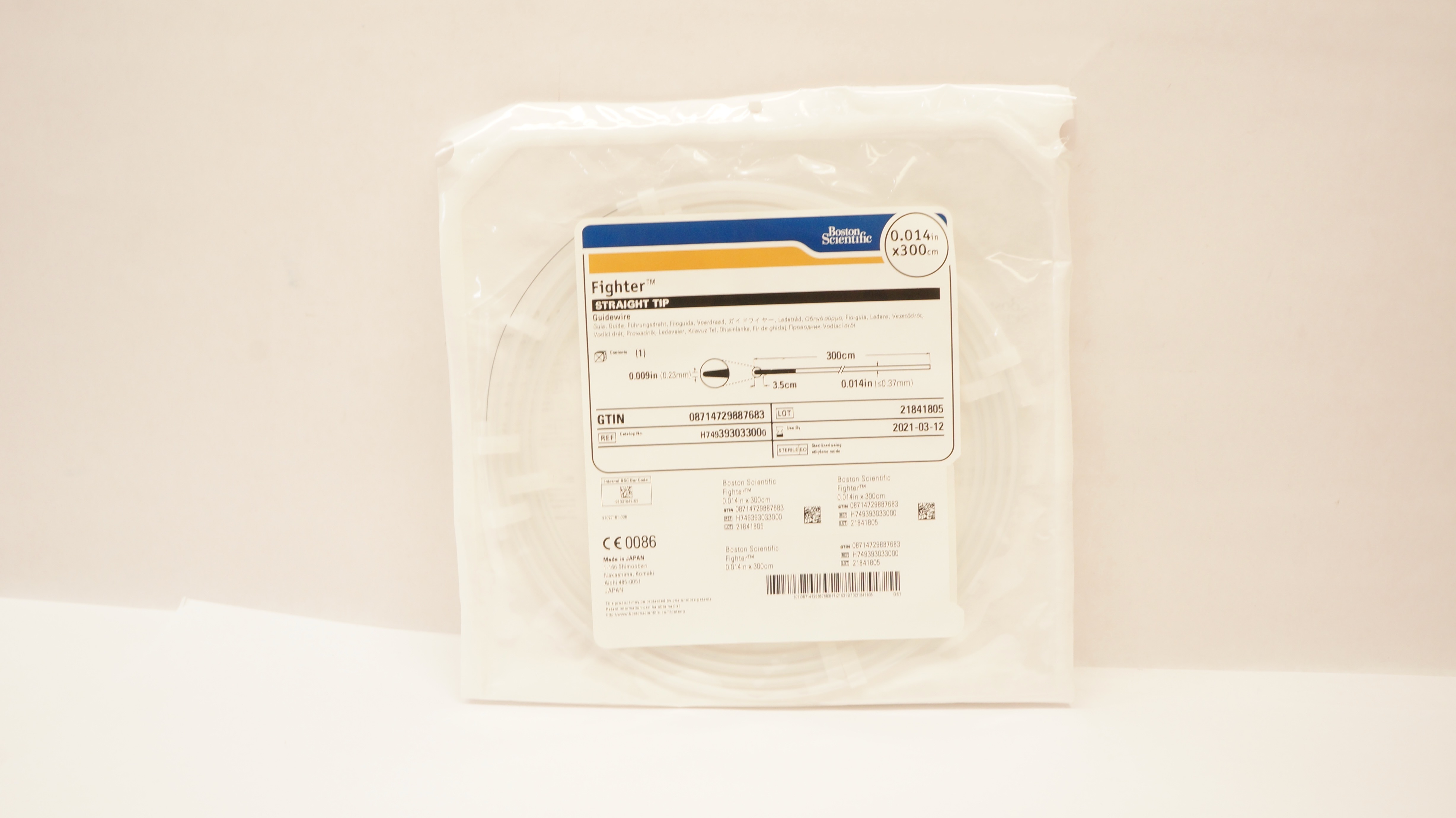 Boston Scientific H749393033000 Fighter Guidewire 0.014inch x 300cm (x)