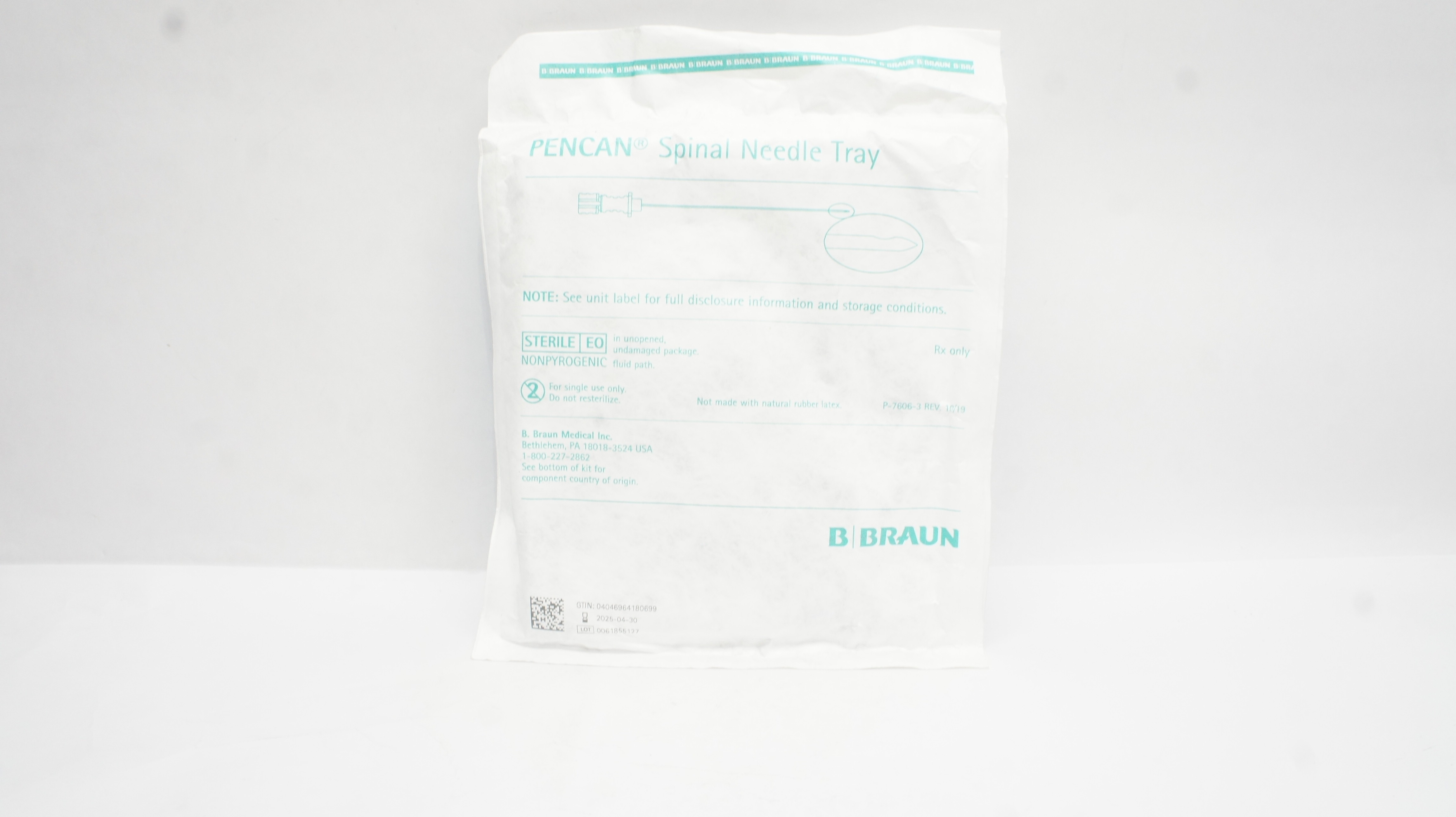 Braun Medical 333858 Pencan Spinal Ndle Basic Support Tray 25Ga x 3-1/2inch