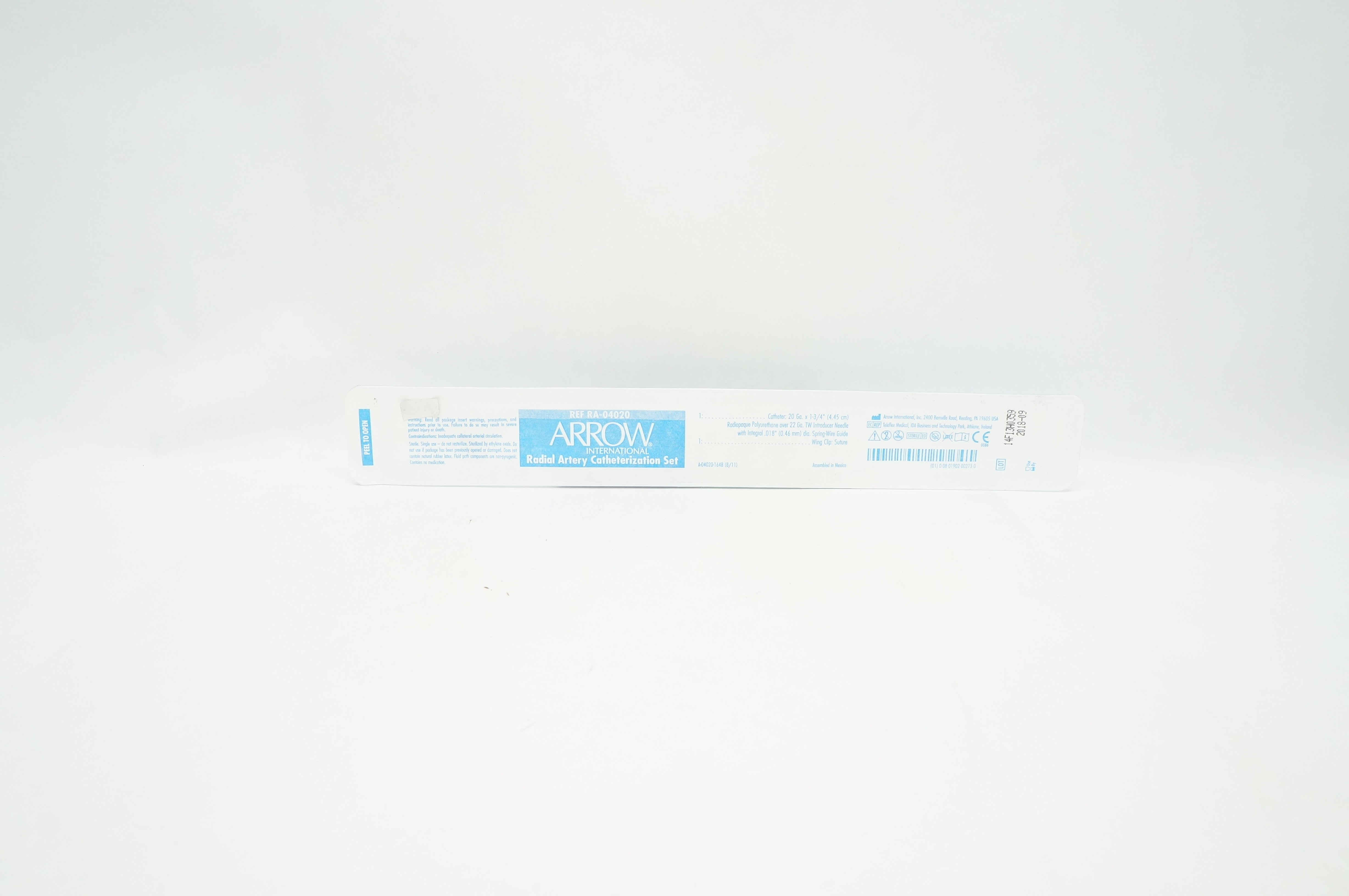 Arrow RA-04020 International Radial Artery Cath. Set 20Ga x 1-3/4 inch (x)