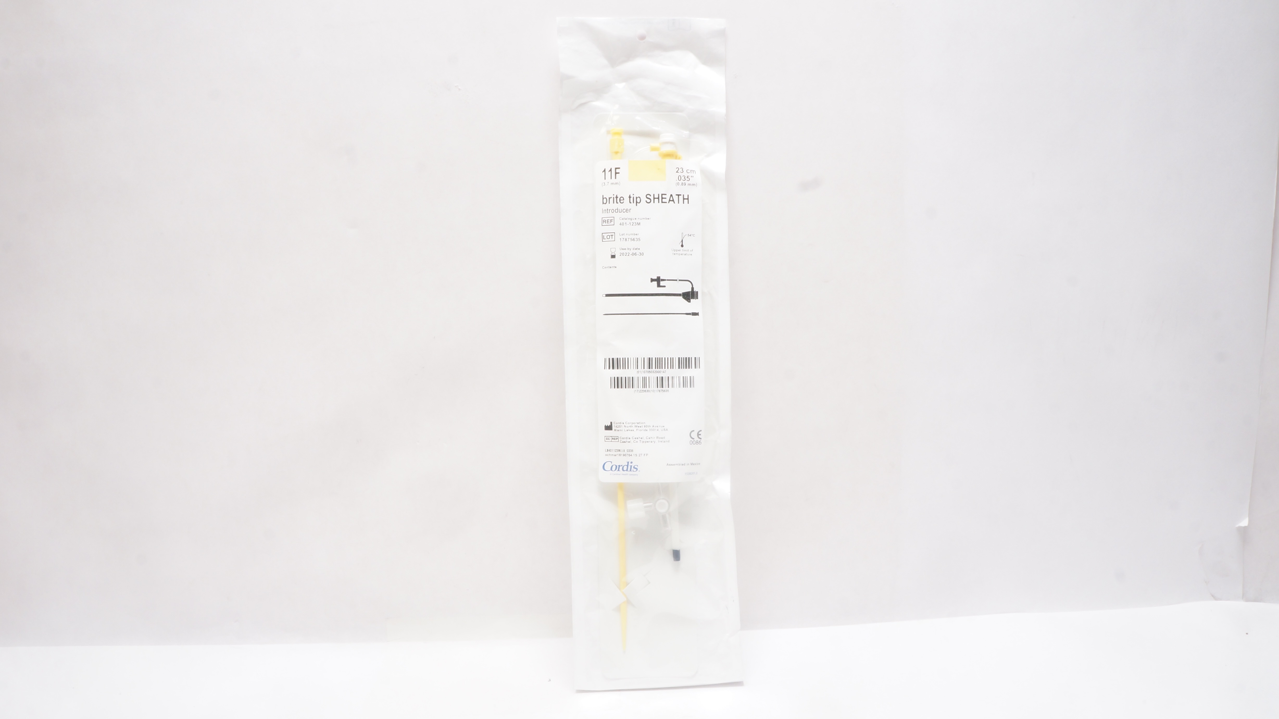 Cordis 401-123M bBrite Tip Sheath Introducer 11F x 035In (x)