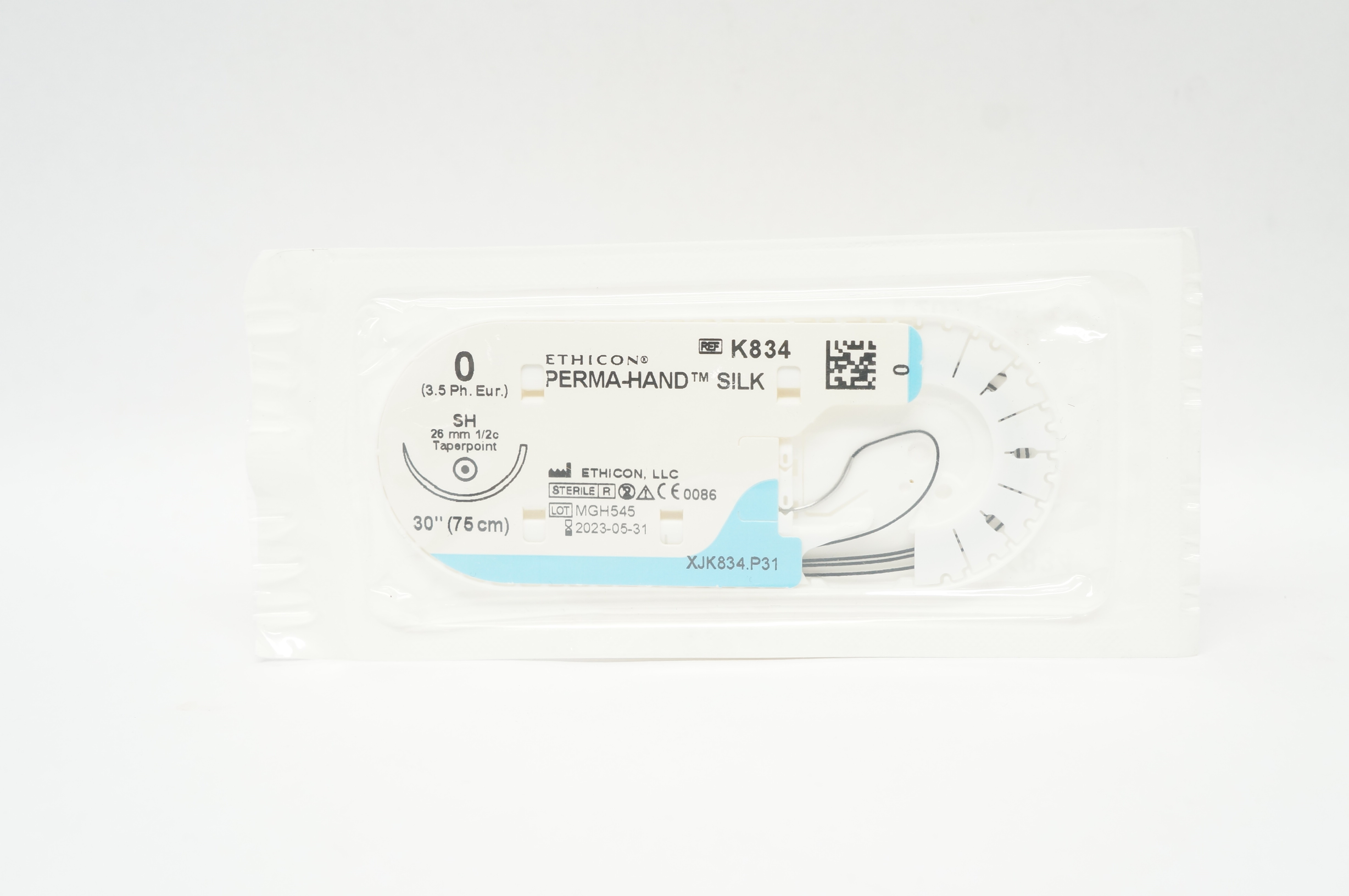 Ethicon K834 0 Perma-Hand Silk SH 26mm 1/2c Taper, 30inch (x)