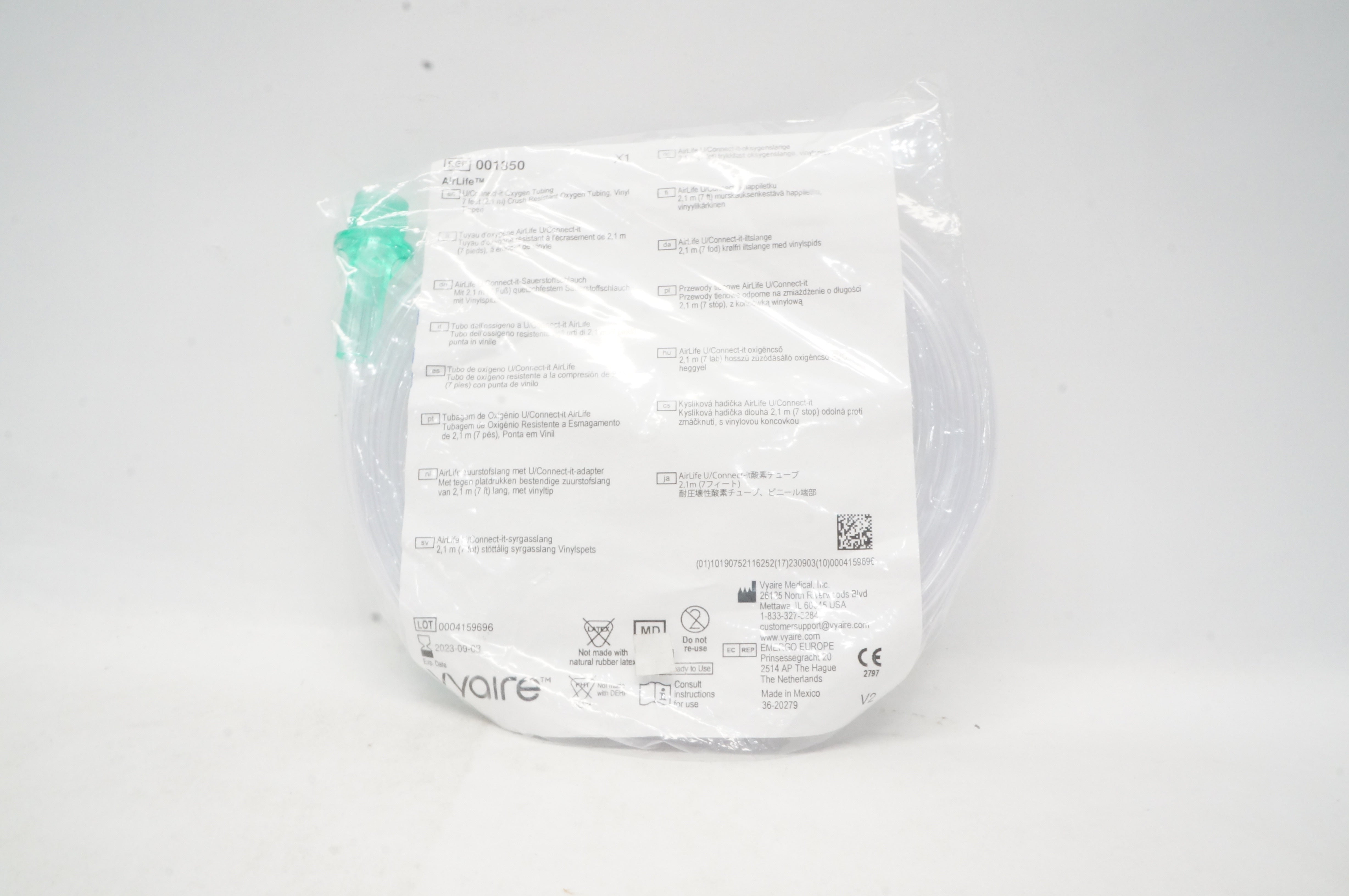 CareFusion 001350 AirLife U/Connect-it Crush Resistant Oxygen Tubing 7feet