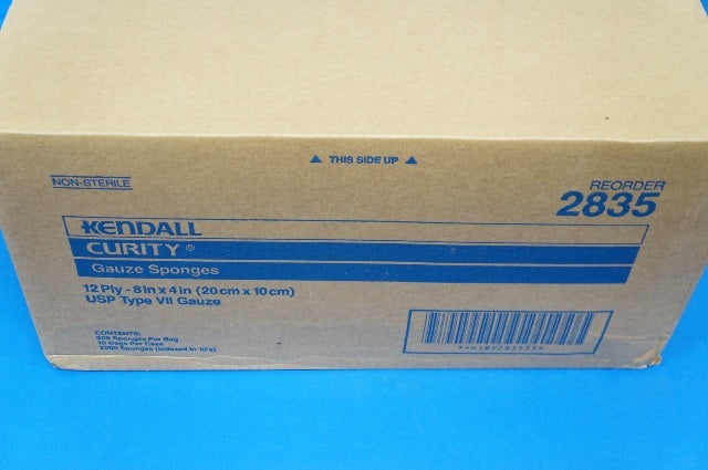 Kendall 2835 Gauze Sponges 8in. x 4in. ~ Box of 2000