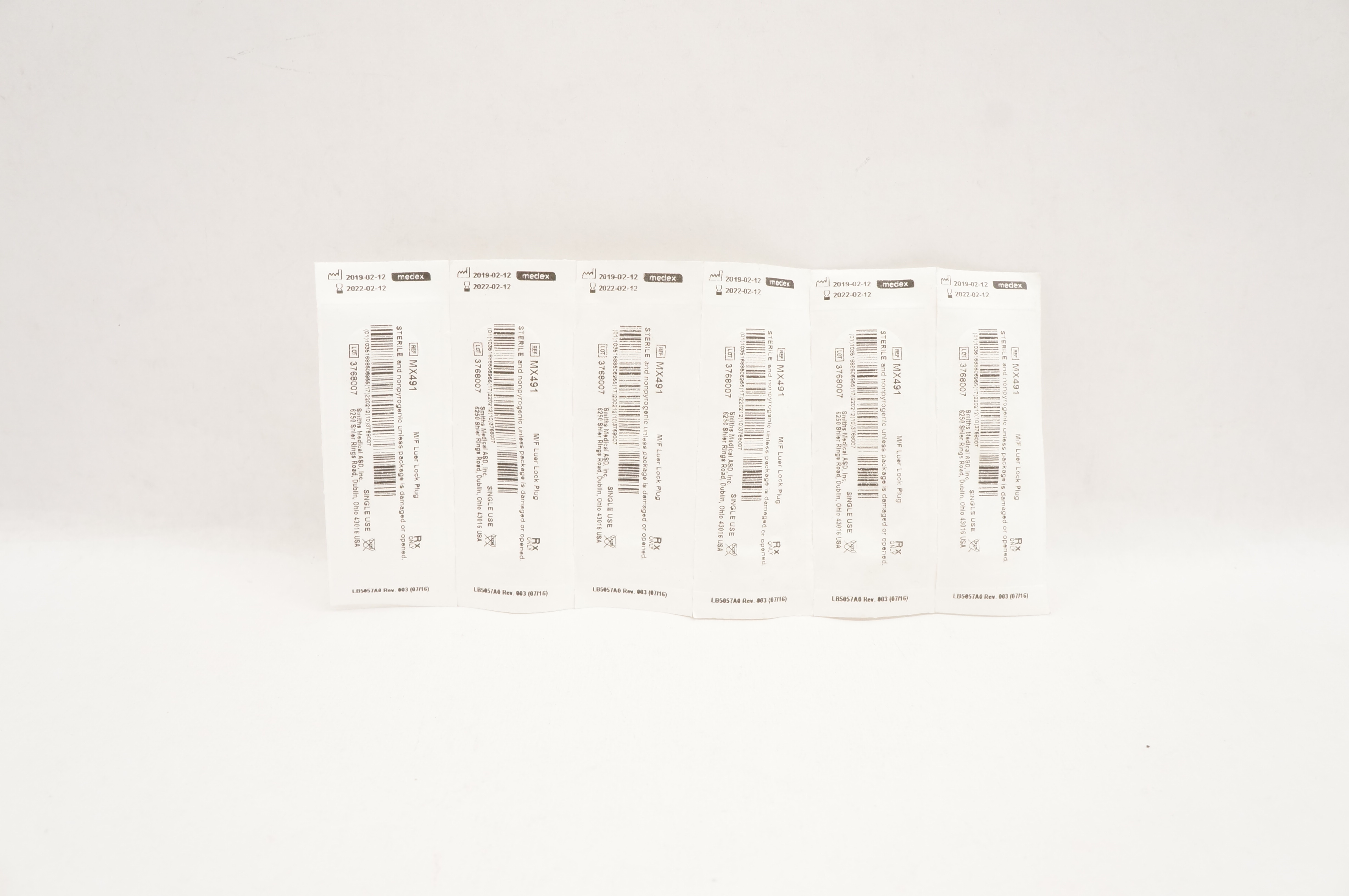 Smiths Medical MX491 Medex M/F Luer Lock Plug (x) - Pack of 6