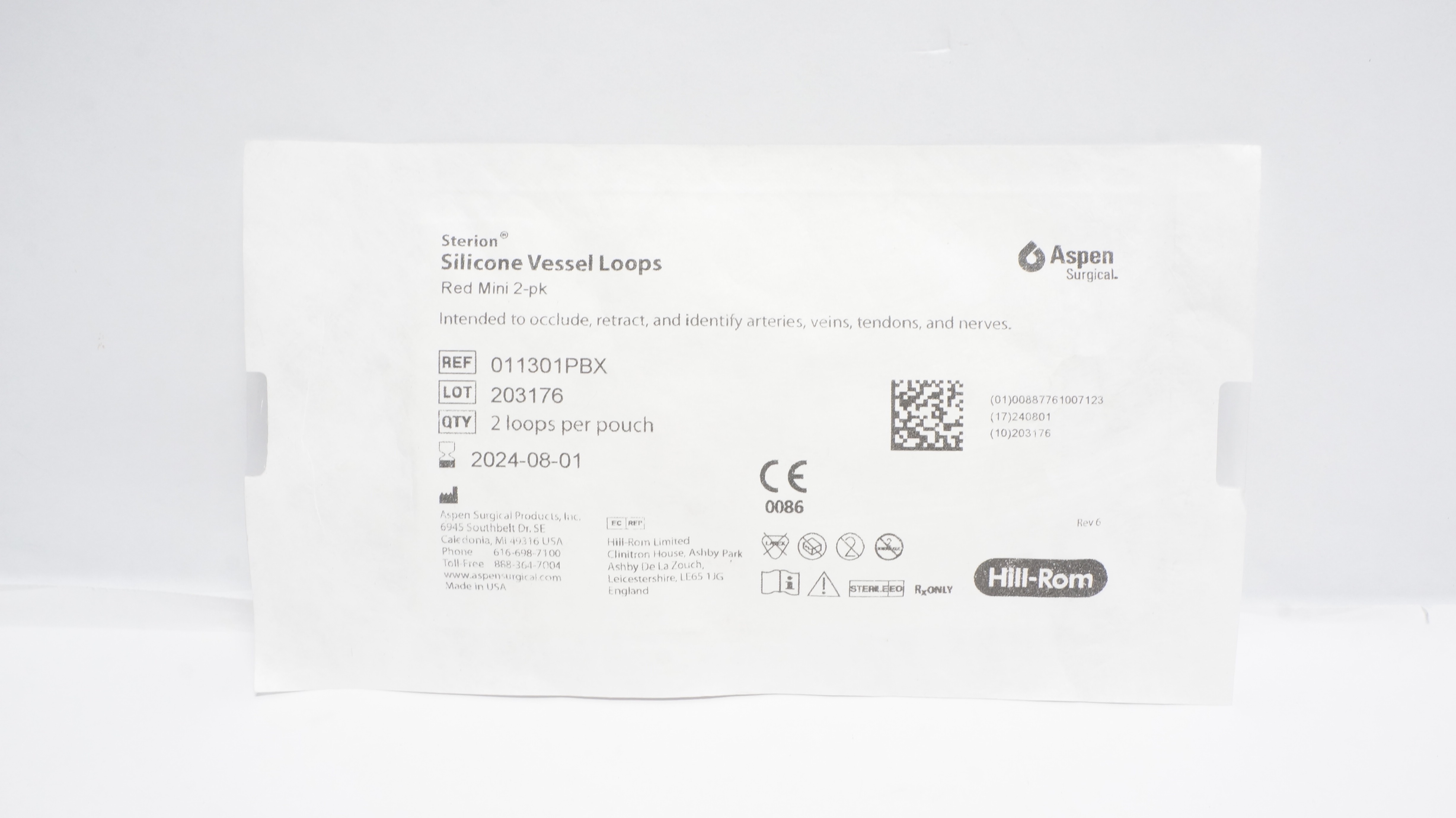 Aspen 011301PBX Sterion Silicone Vessel Loops Red Mini 2-pk (x)