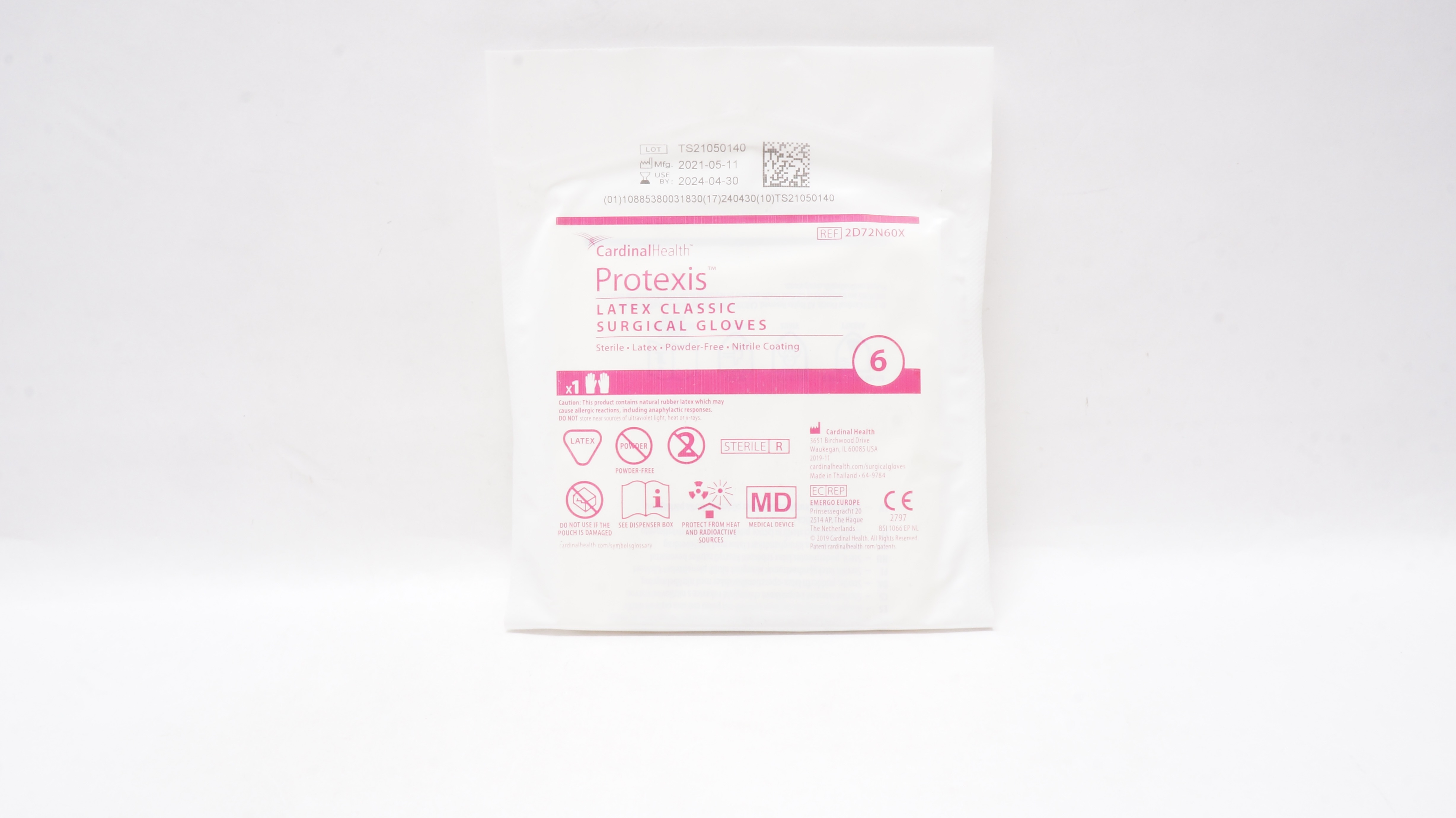 Cardinal Health 2D72N60X Protexis Latex Classic Surgical Gloves 6