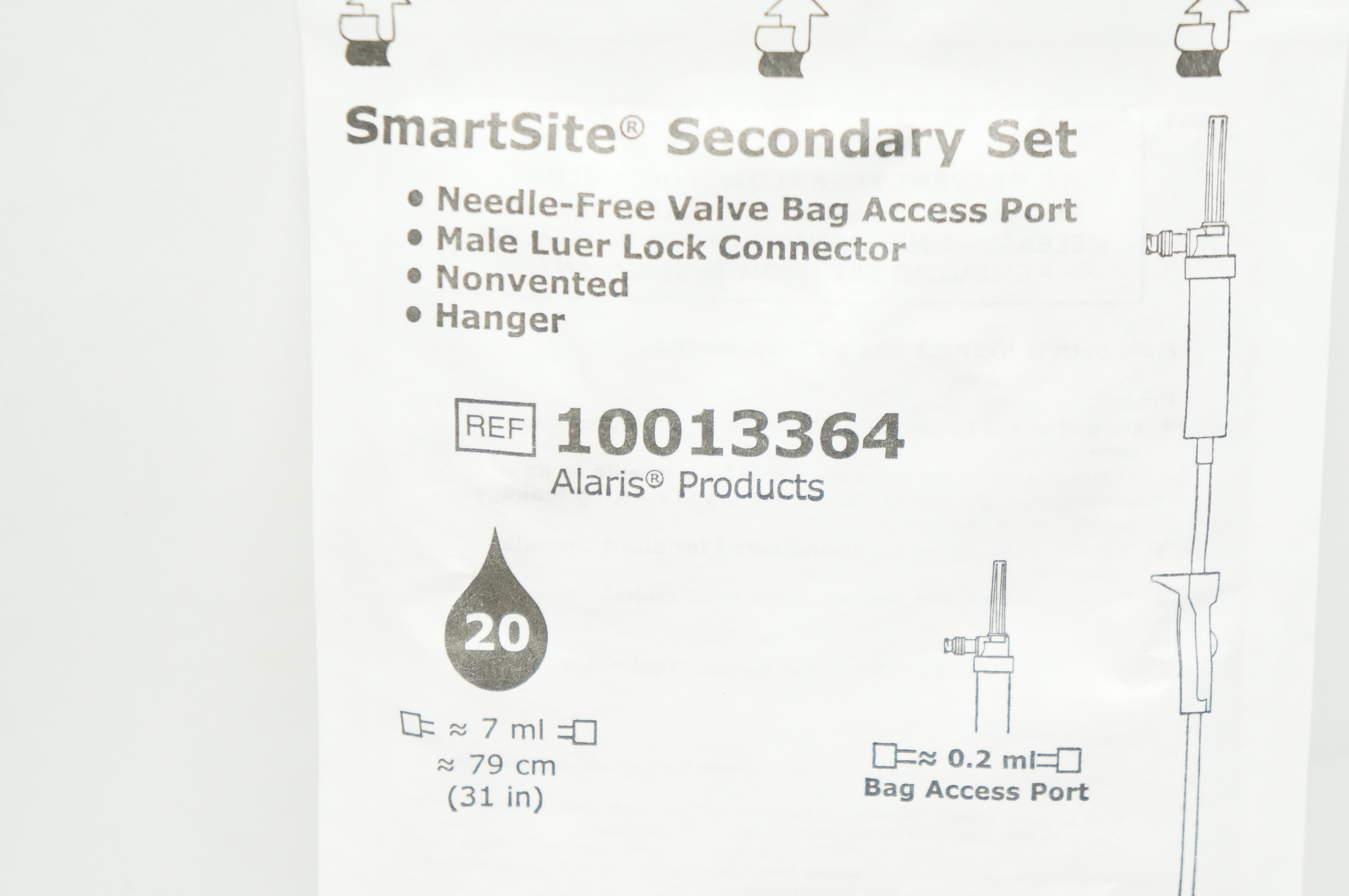 CareFusion 10013364 SmartSite Secondary Set 20 Drops 7ml x 31inch (Approx.)(x)