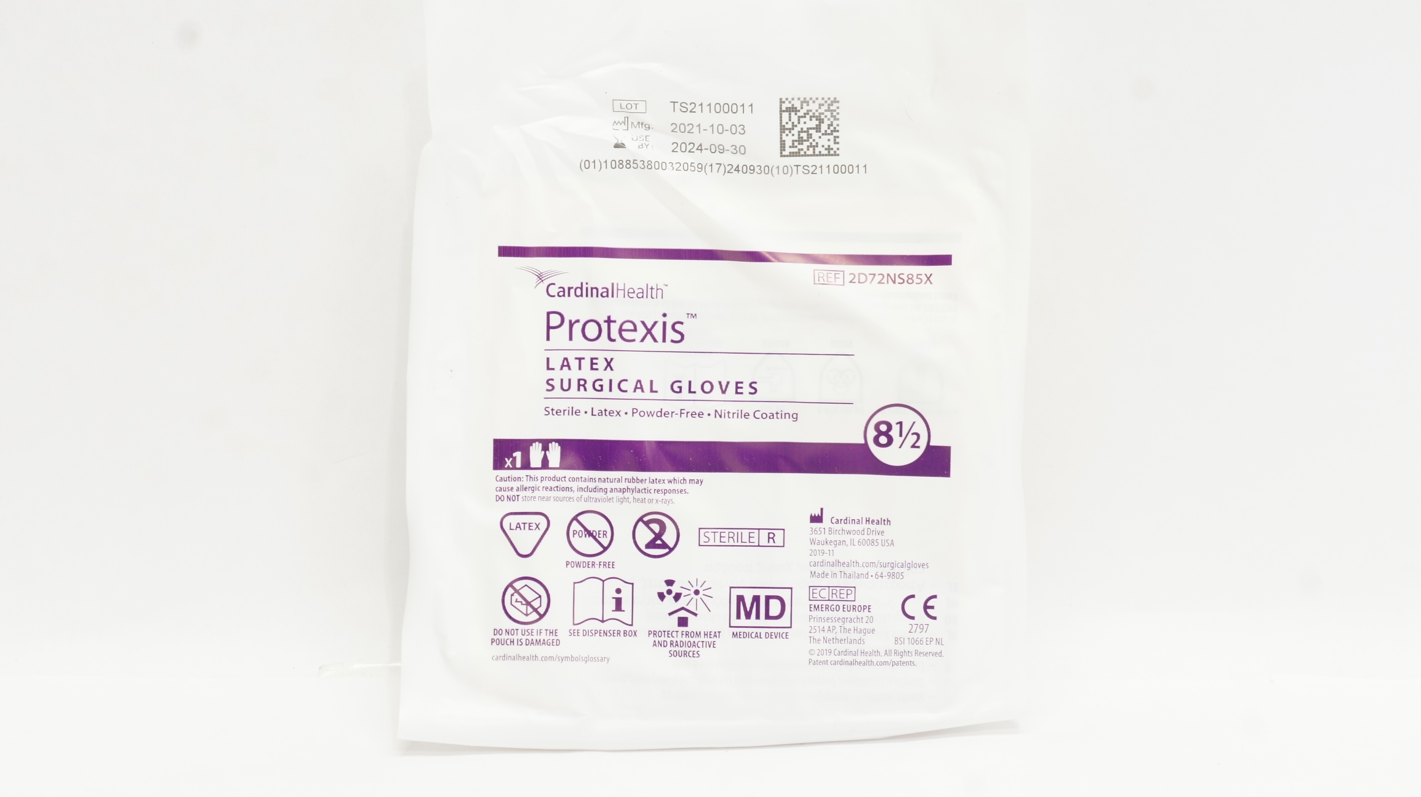 Cardinal Health 2D72NS85X Protexis Latex Surgical Gloves Size 8-1/2