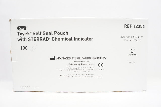 ASP 12356 Tyvek Self Seal Pouch W/Sterrad Chemical 12-1/2in x 22in - Box of 100